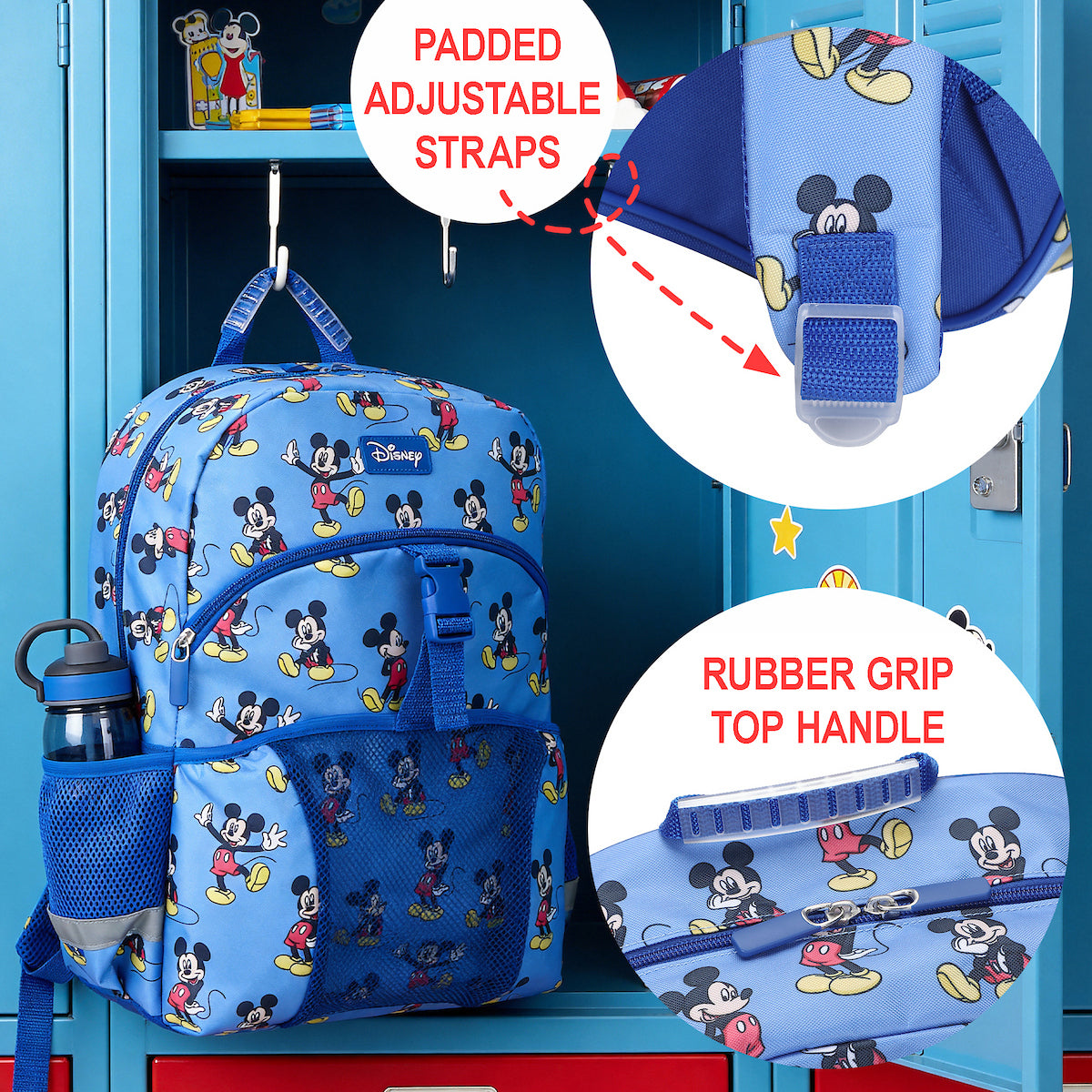 Mickey Mouse Classic 2-Piece 16" Kids Backpack & Lunch Box Set For School And Travel