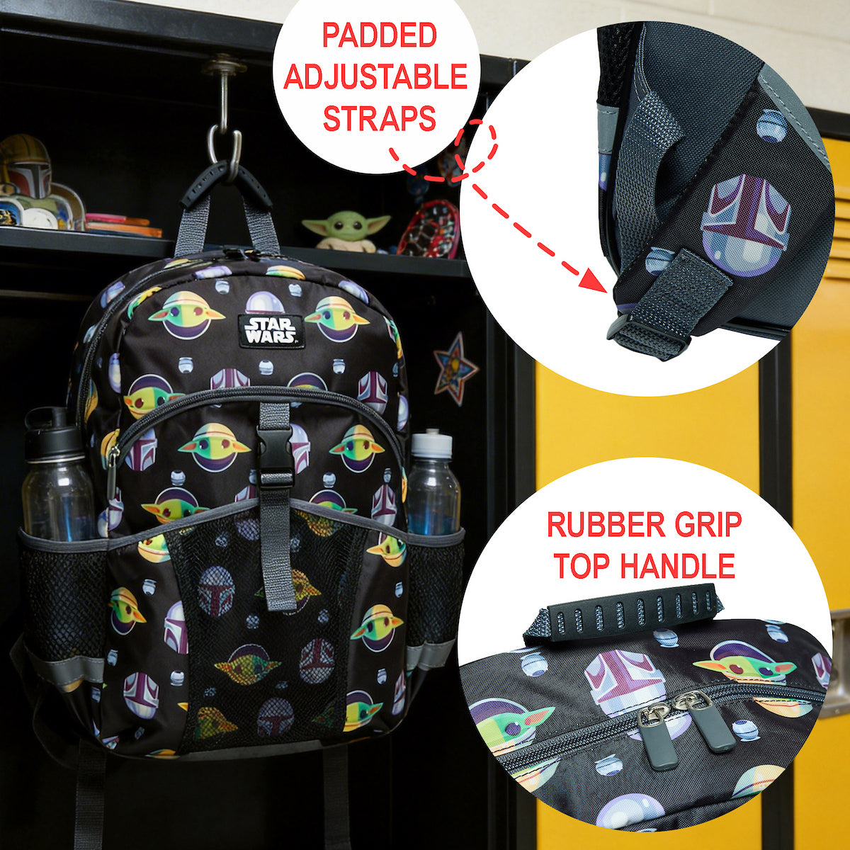 The Mandalorian and Grogu 2-Piece 16" Kids Backpack & Lunch Box Set For School And Travel
