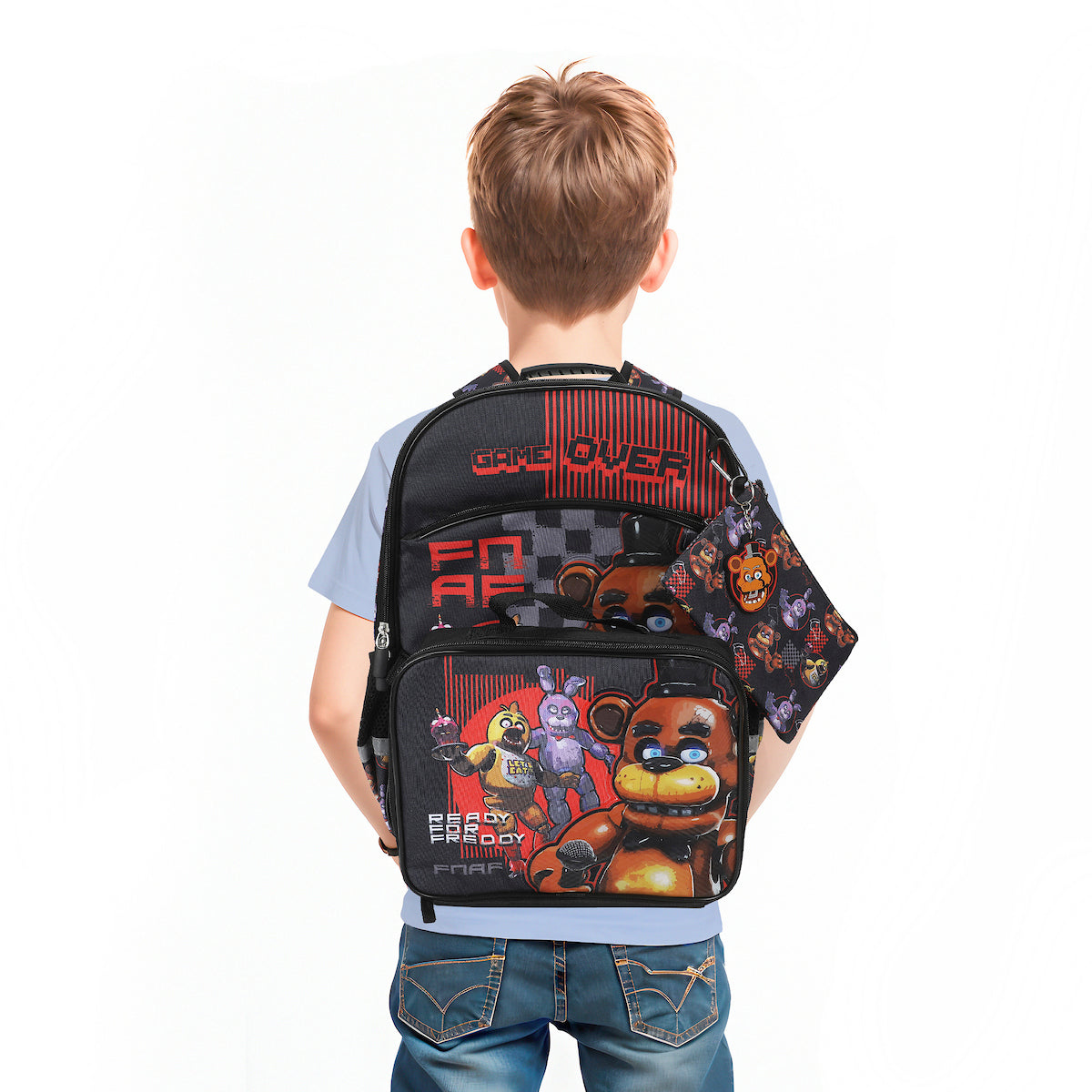 Five Nights at Freddy's Game Over 5-Piece 16" Backpack And Lunch Set For School & Travel