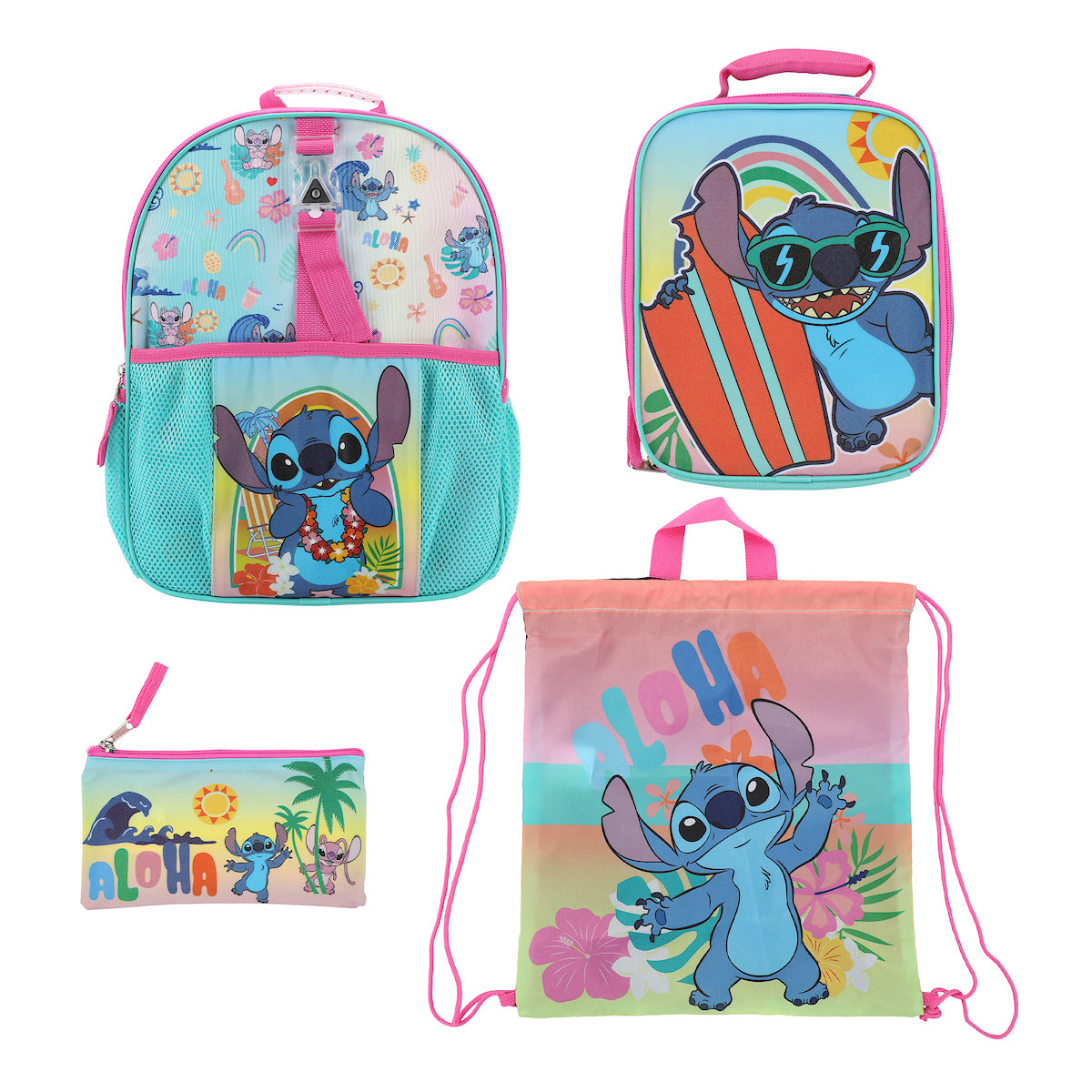 Disney Lilo & Stitch 5-Piece Backpack & Lunchbox Set