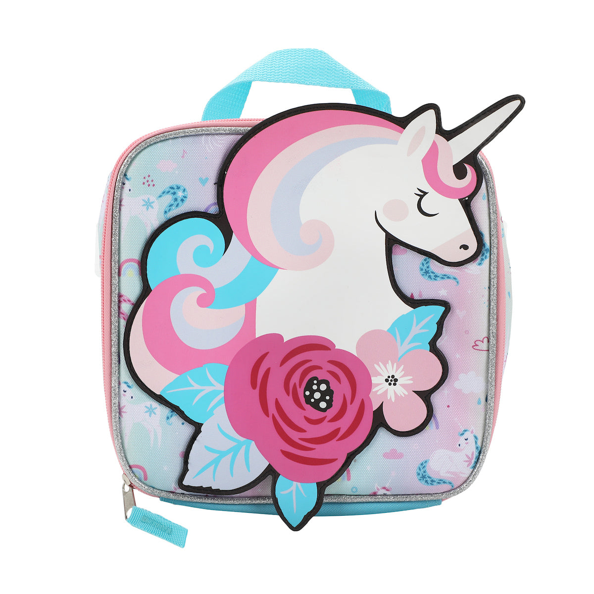 Floral Unicorn 3-Piece Backpack & Lunchbox Set With Water Bottle