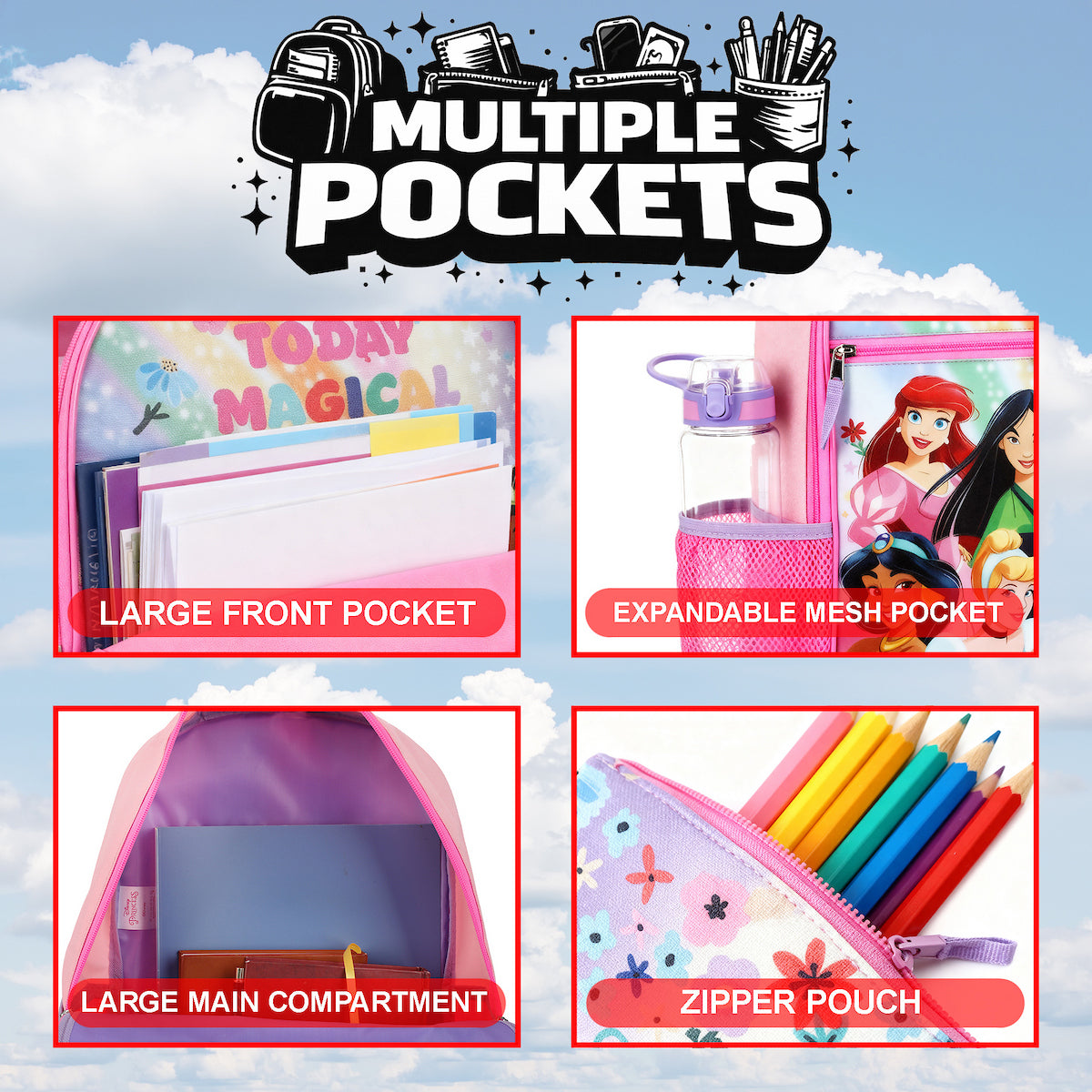 Disney Princesses Make Today Magical 5-Piece Backpack & Lunchbox Set
