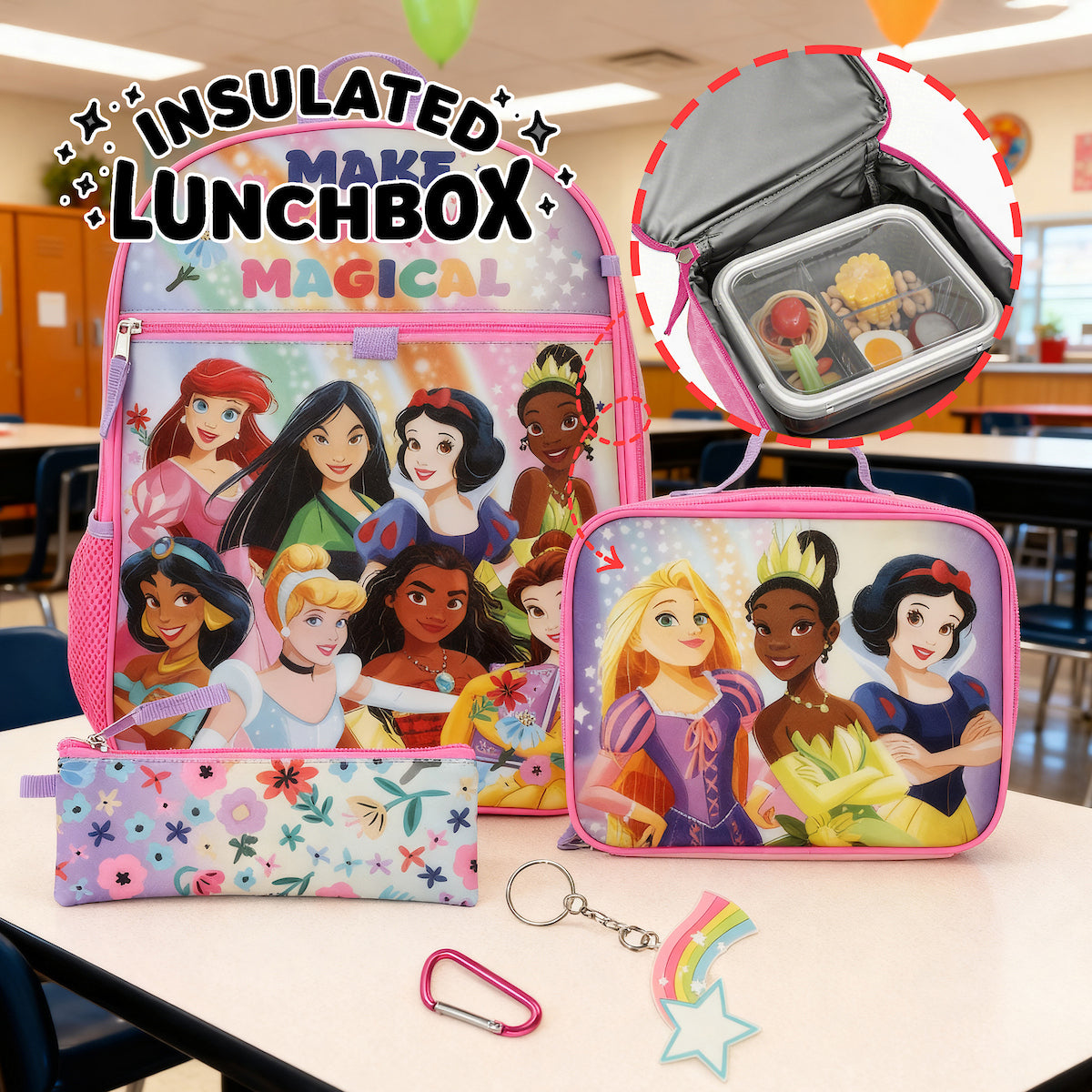 Disney Princesses Make Today Magical 5-Piece Backpack & Lunchbox Set