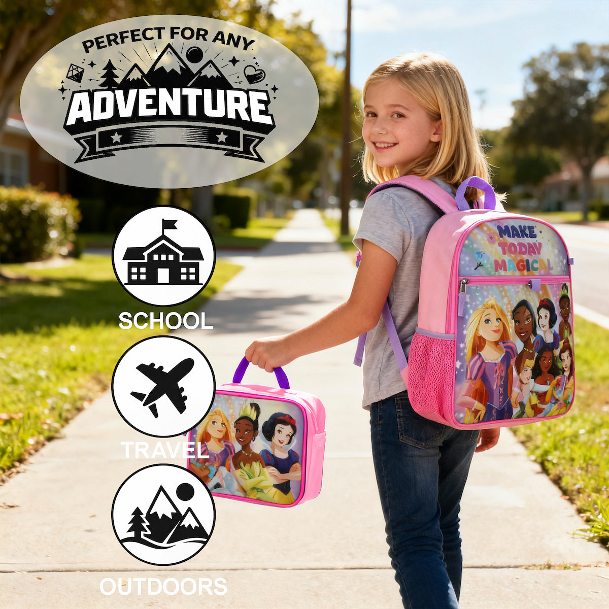Disney Princesses Make Today Magical 5-Piece Backpack & Lunchbox Set