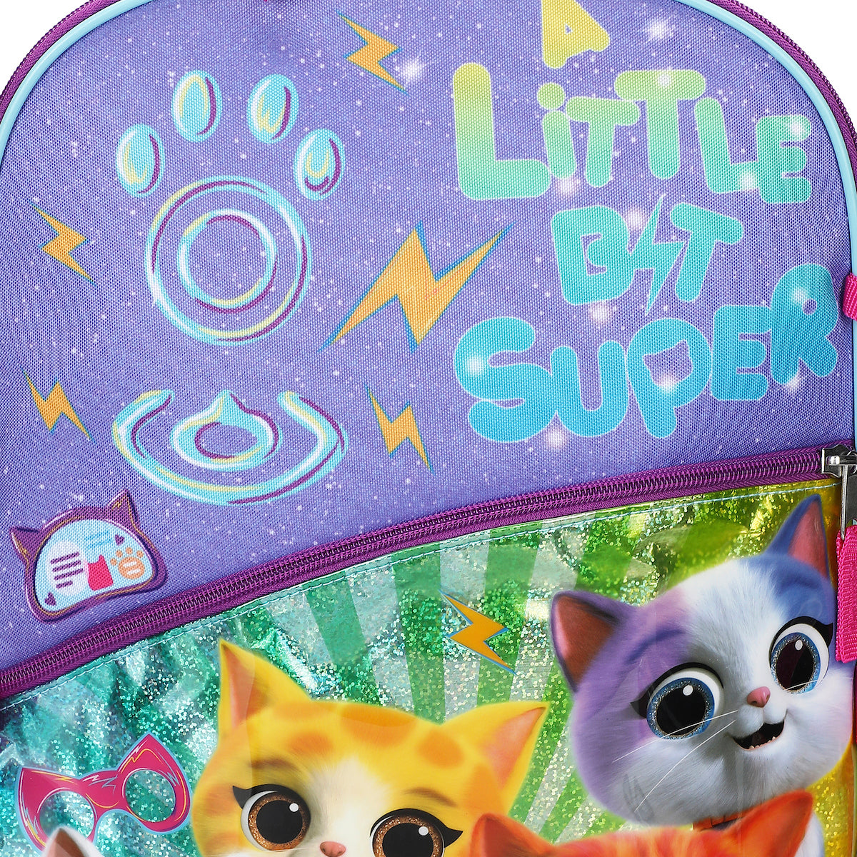 SuperKitties 5-Piece 16” Backpack And Lunch Set For School & Travel