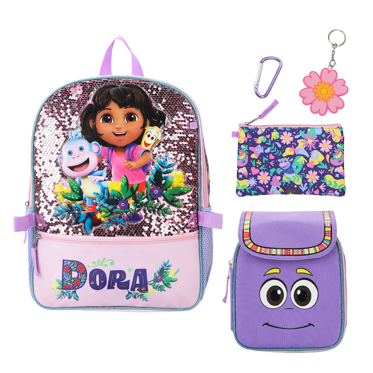 Dora the Explorer Animated 5-Piece 16” Backpack And Lunch Set For Scho – Bioworld