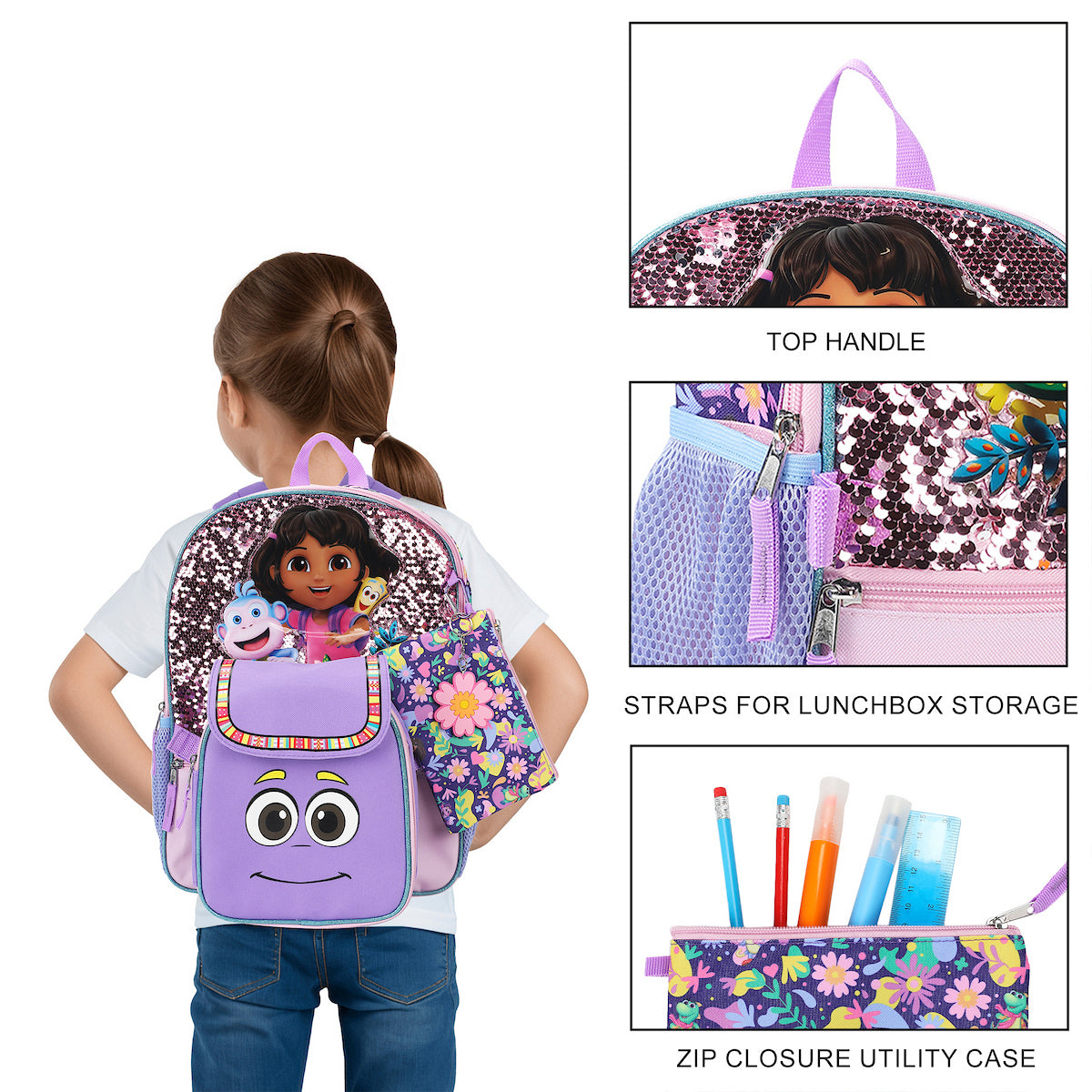 dora the explorer mini backpack crayon 10 Inch Backpack LA Backpack helps Dora carry all sorts of useful items for her journey and now you can do the same Dora the Explorer Crayon Large