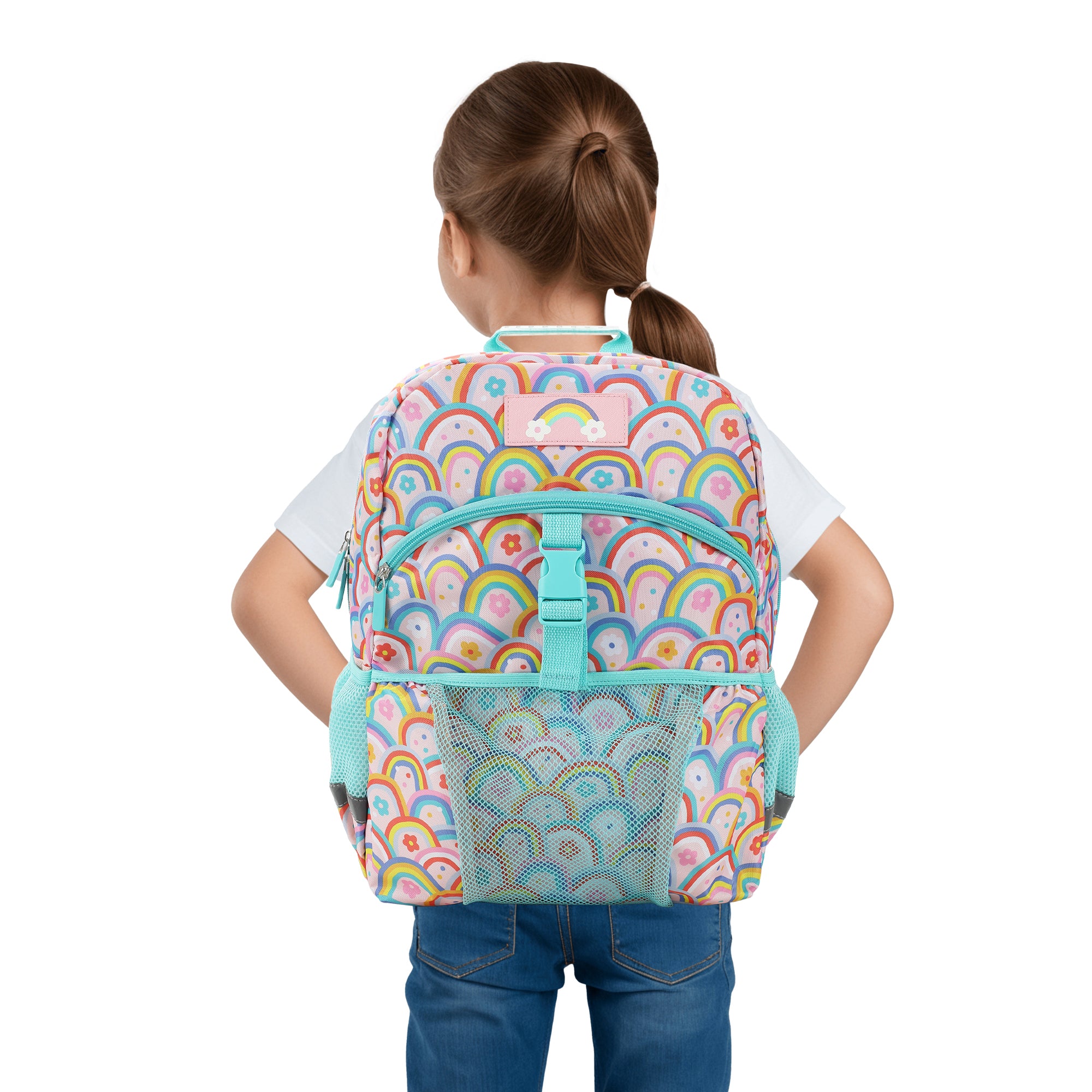 Colorful Rainbow Collage 2-Piece 16" Backpack & Lunch Kit Set for kids
