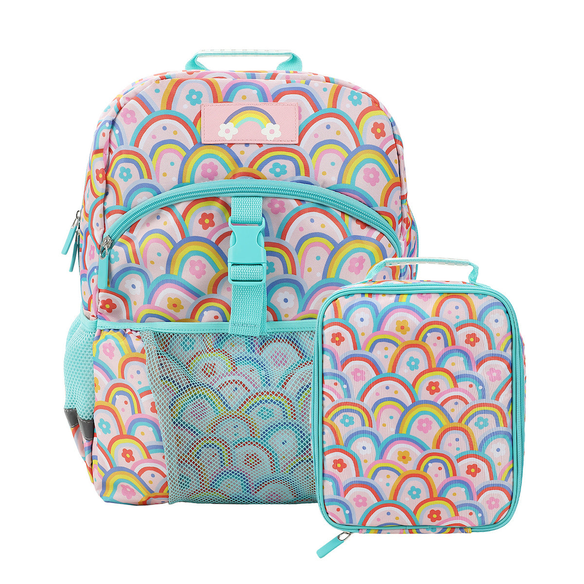 Colorful Rainbow Collage 2-Piece 16" Backpack & Lunch Kit Set for kids
