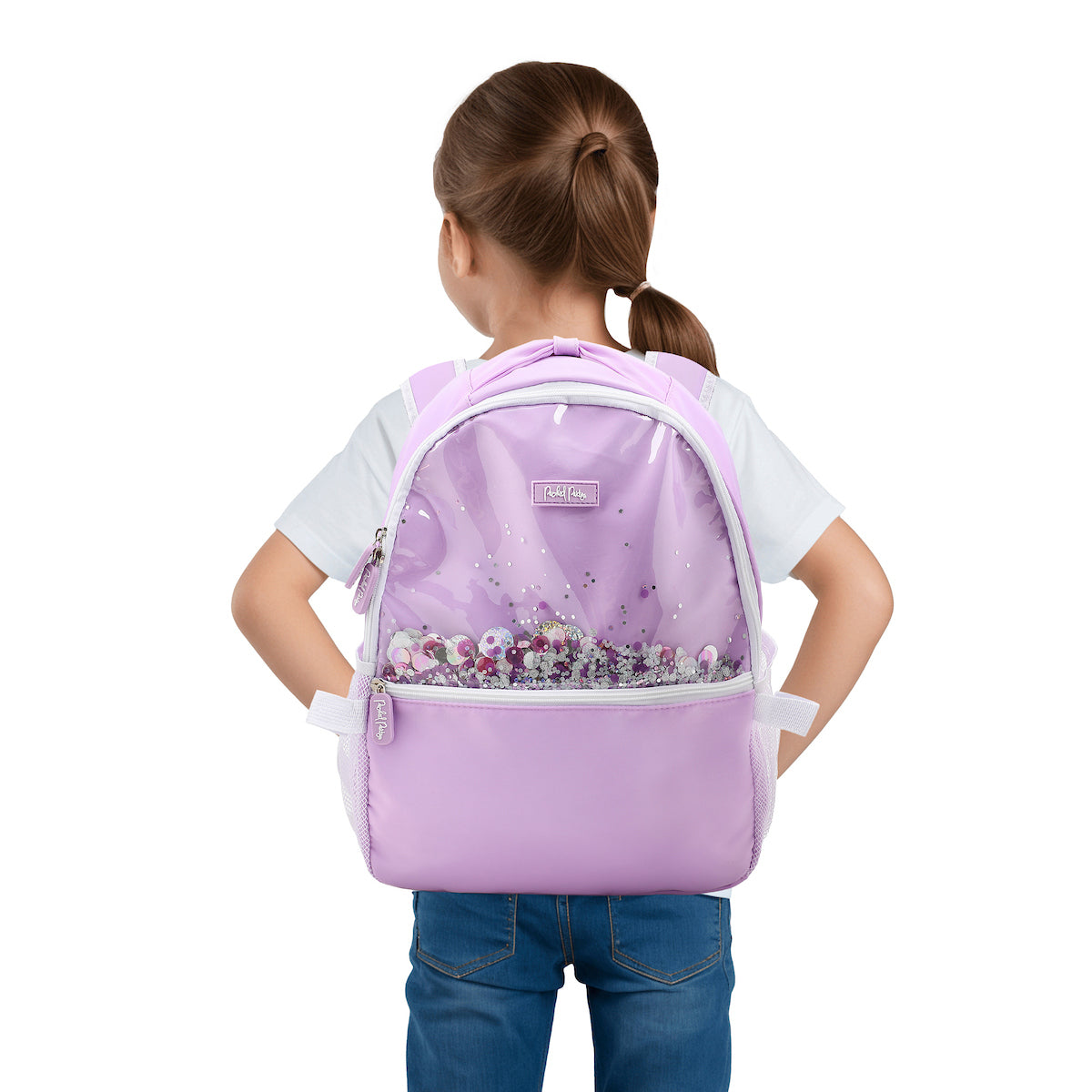 Packed Party Gold Confetti Purple 17" Backpack With Matching Insulated Lunchbox
