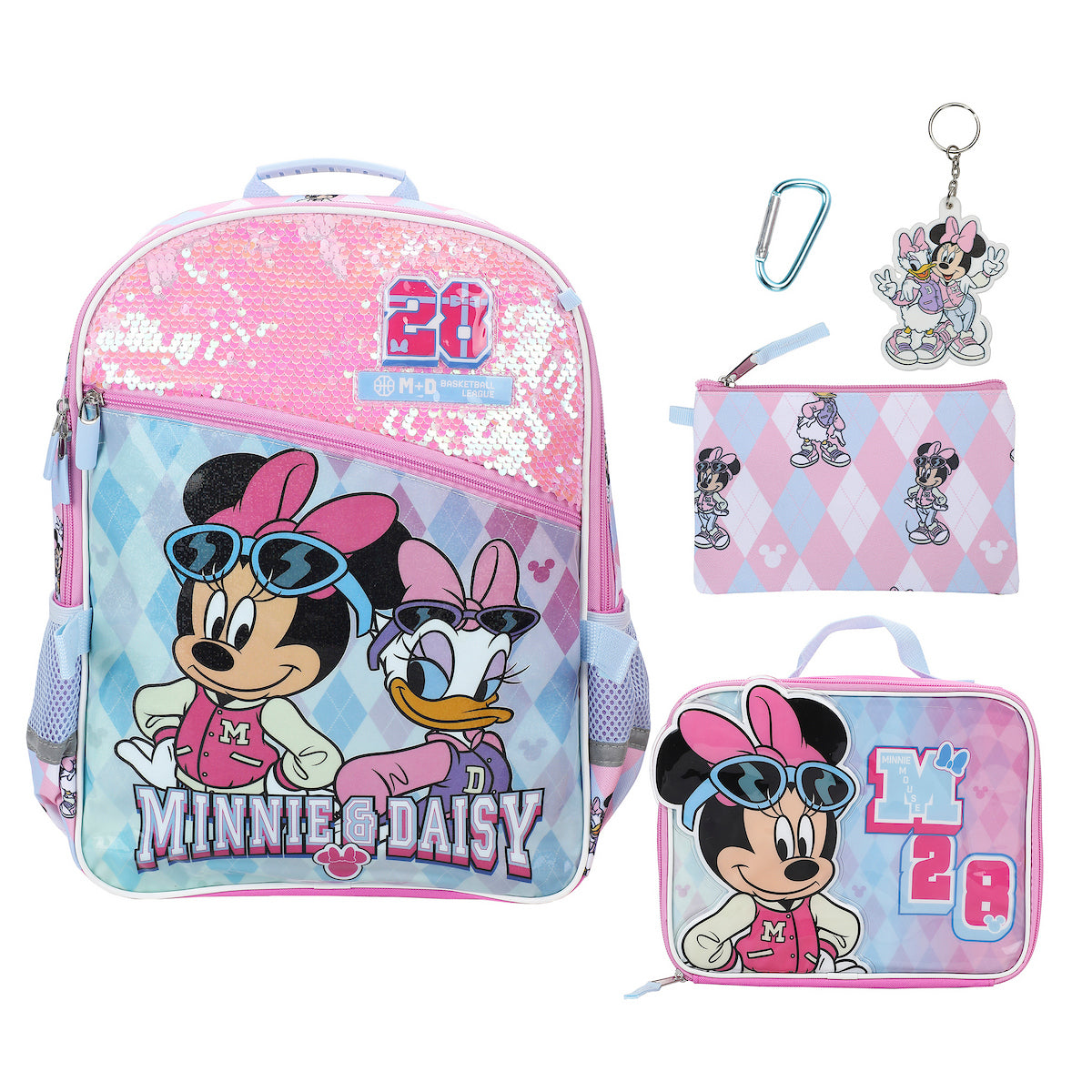 Minnie Mouse M 28 Classic 5-Piece 16” Backpack And Lunch Set For School & Travel