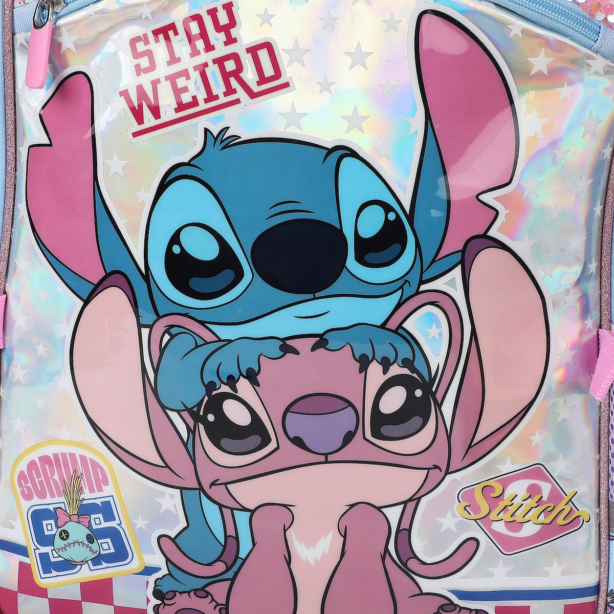 Lilo & Stitch With Angel 5-Piece 16” Backpack And Lunch Set For School & Travel