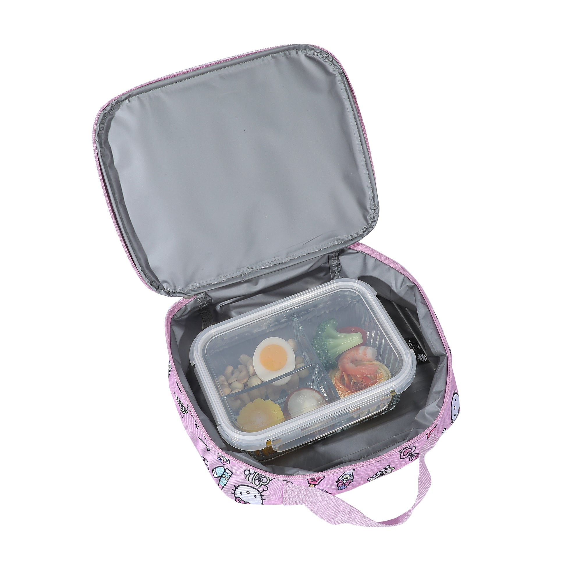 Hello Kitty 2-Piece 16" Kids Clear Backpack & Lunch Box Set For School And Travel