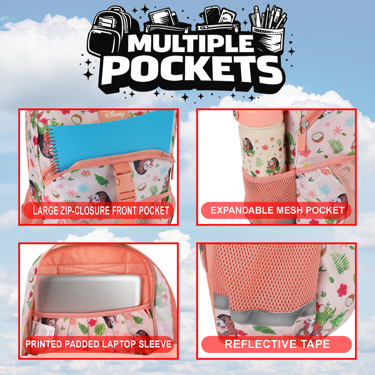 Moana & Pua All-Over Print 16” Backpack With Lunchbox Set