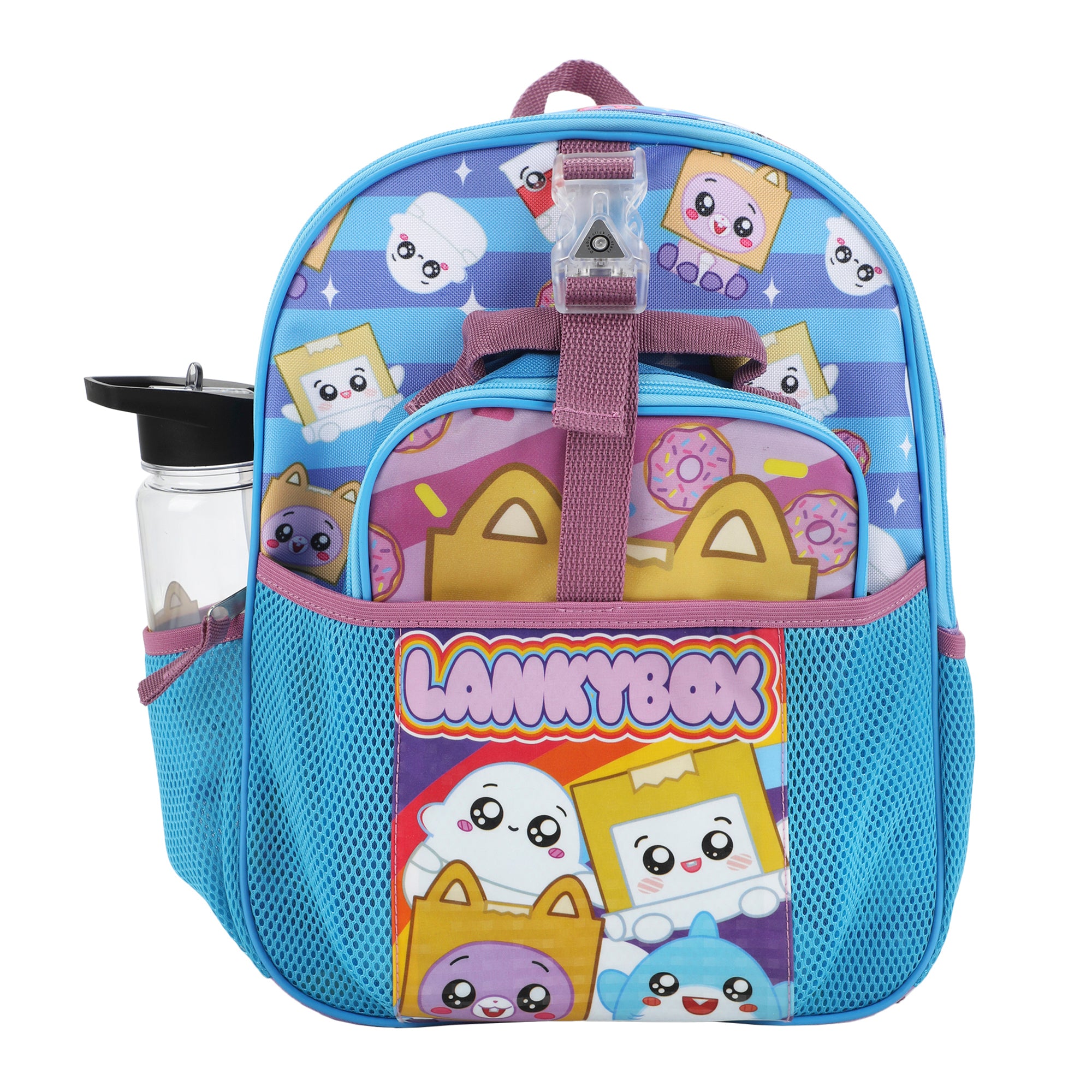 LankyBox 3-Piece Toddler Backpack & Lunchbox Set With Water Bottle
