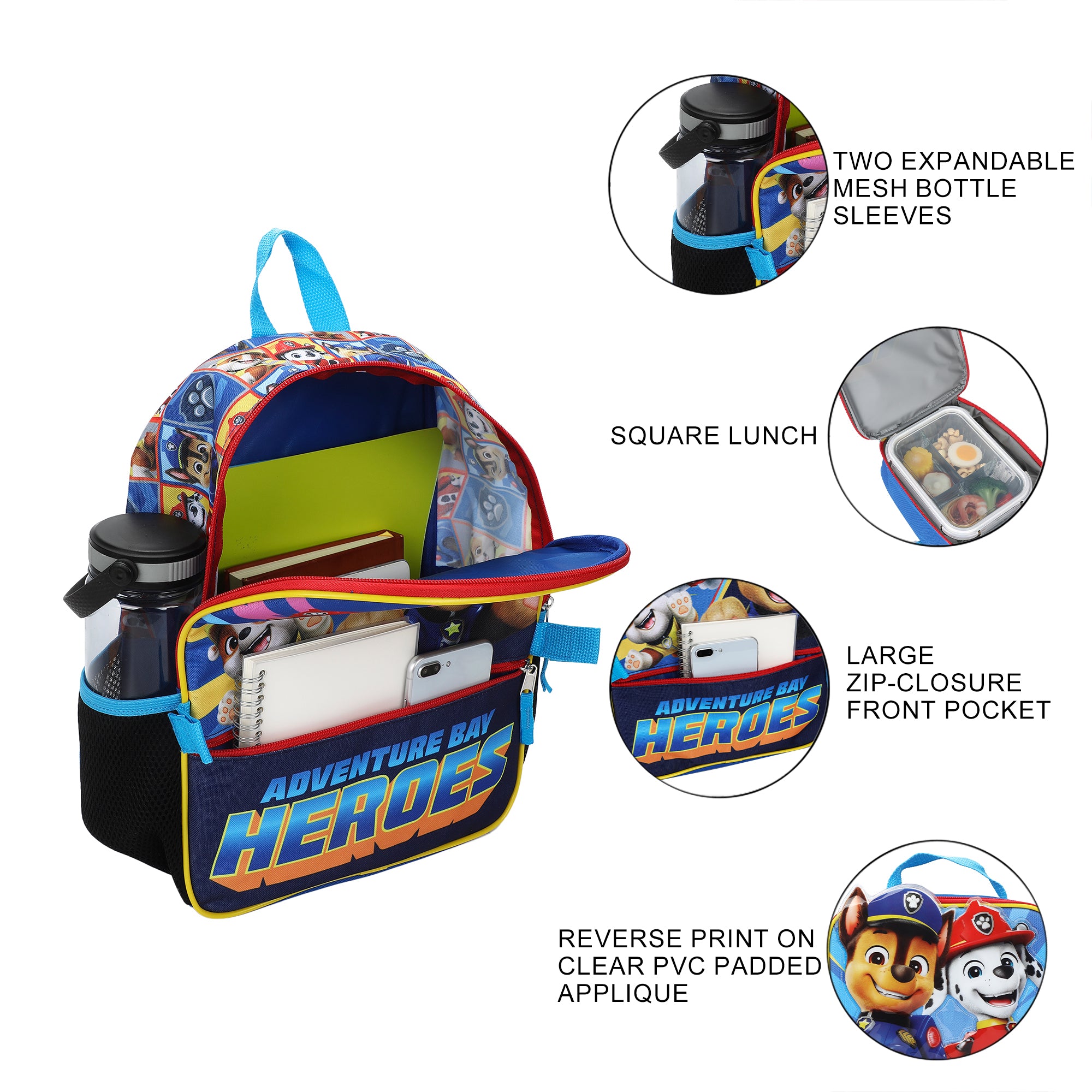 Paw Patrol 5-Piece 14" Backpack And Lunch Set For School & Travel