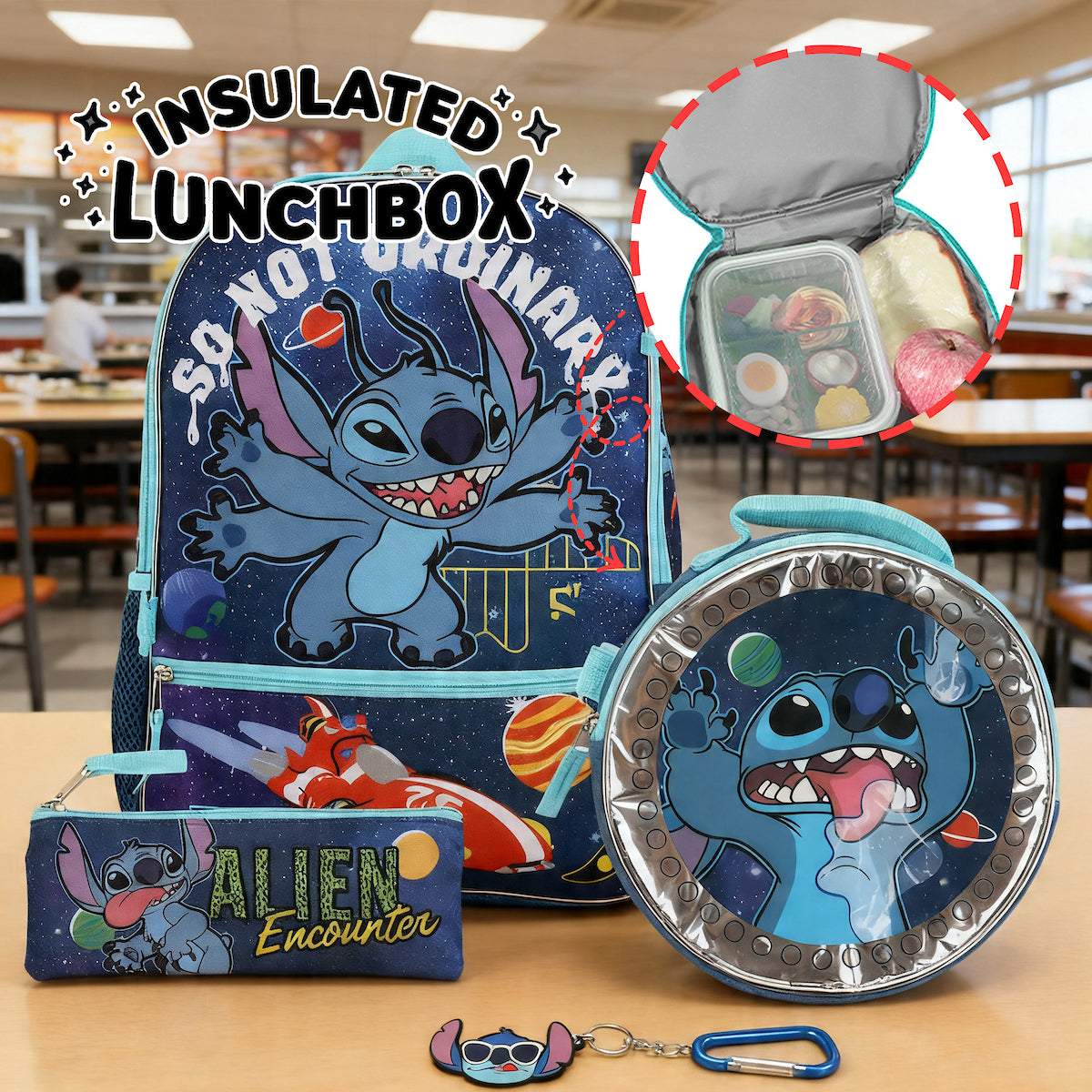 Disney Lilo & Stitch So Not Ordinary 5-Piece Backpack Set for school