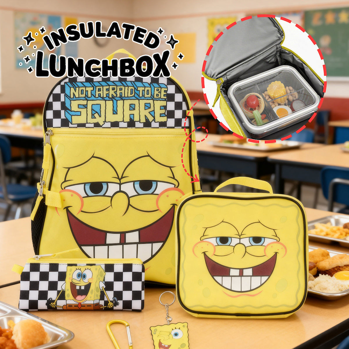 Spongebob Squarepants 5-Piece Backpack & Lunchbox Set
