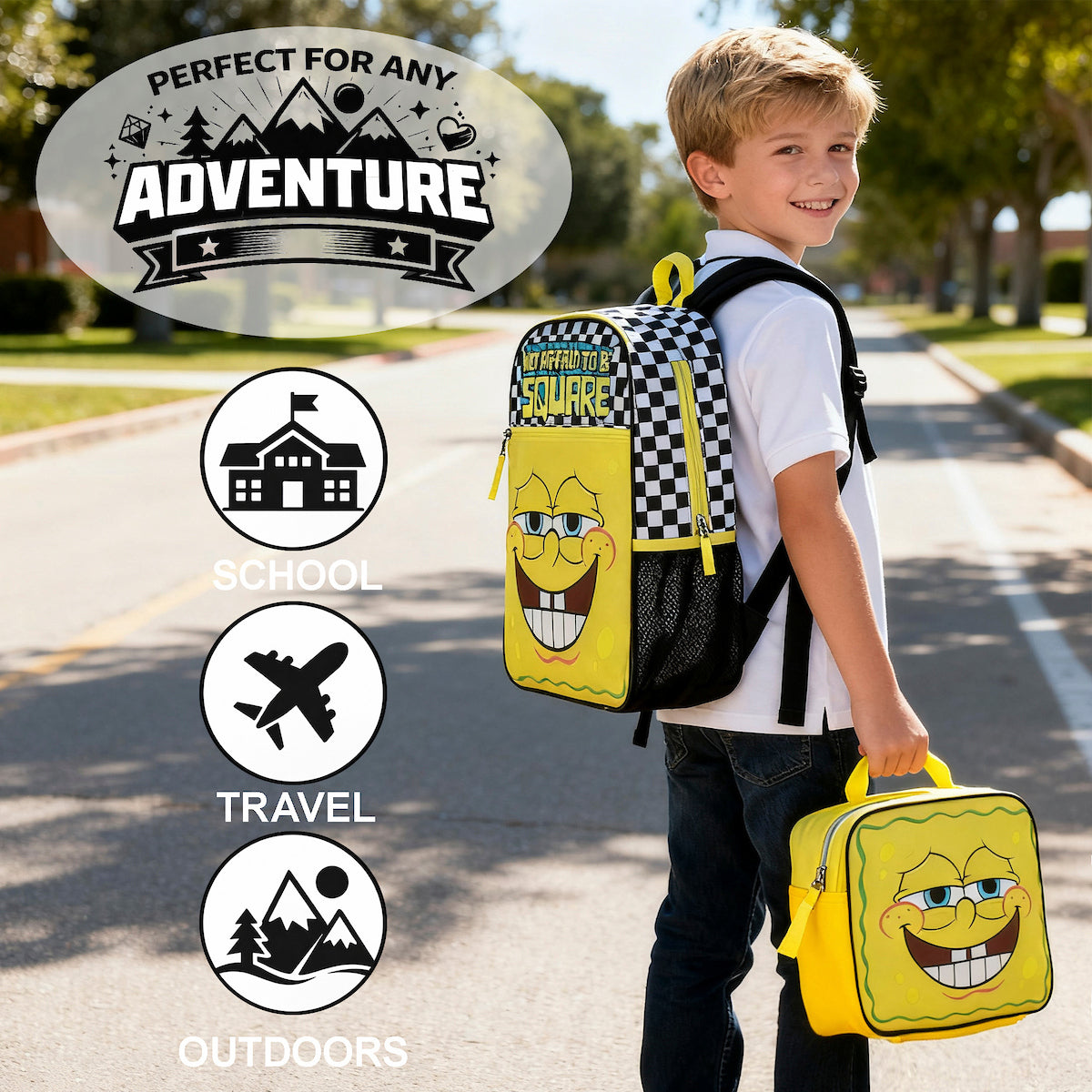 Spongebob Squarepants 5-Piece Backpack & Lunchbox Set