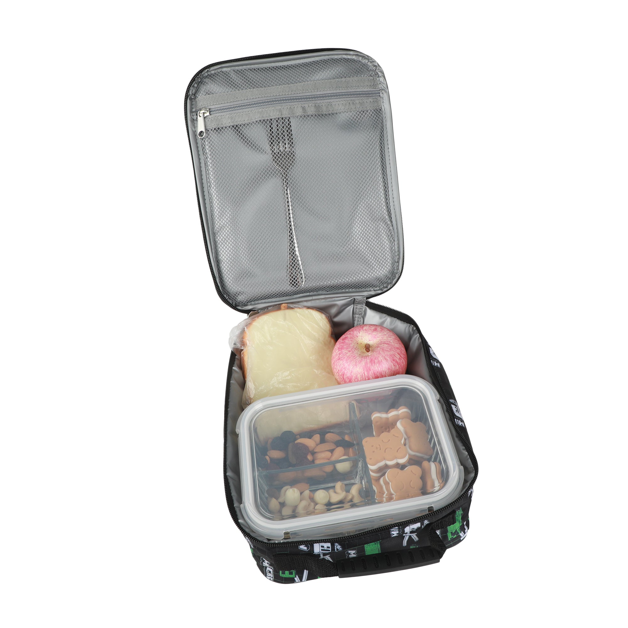 Minecraft Creepers 2-Piece 16" Premium Backpack & Lunch Kit Set For School And Travel