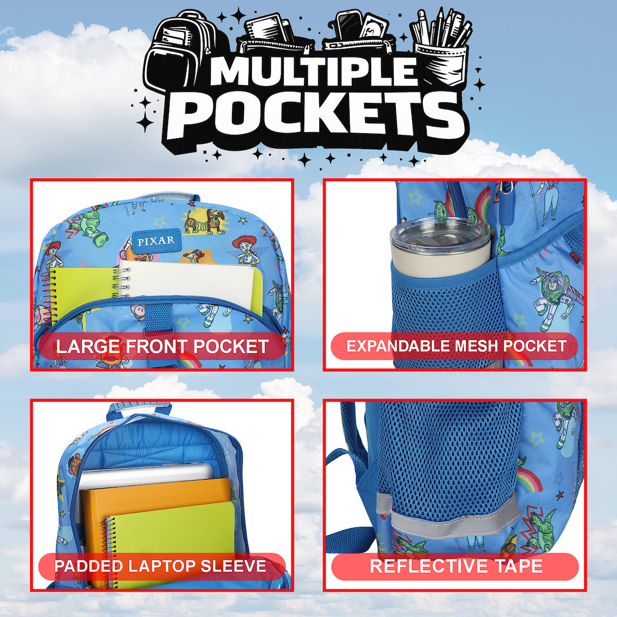 Toy Story Favorite Characters 2-Piece 16" Kids Backpack & Lunch Box Set For School And Travel