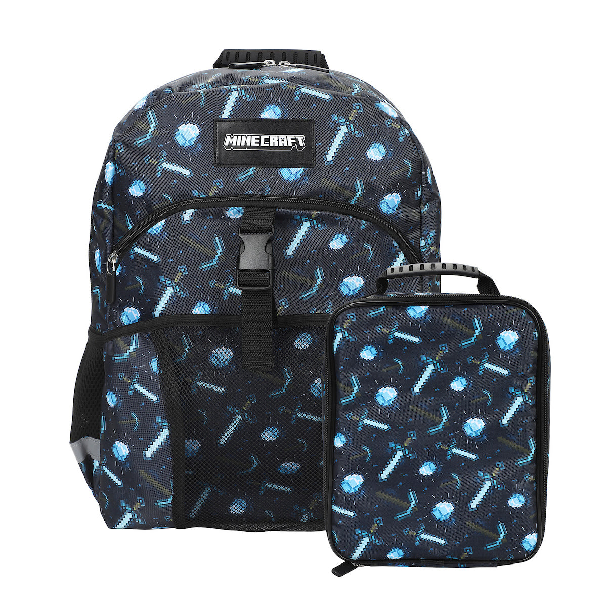 Minecraft 2-Piece 16" Kids Backpack & Lunch Box Set For School And Travel