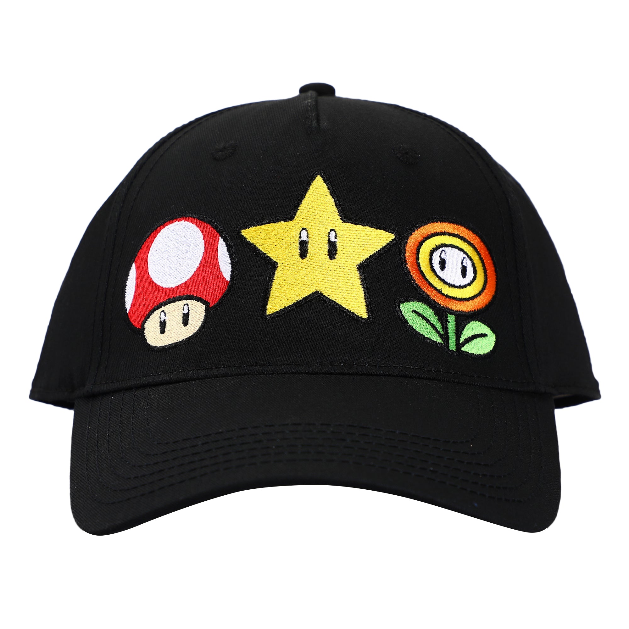 Super Mario Brothers Power-Ups Black Traditional Adjustable Hat