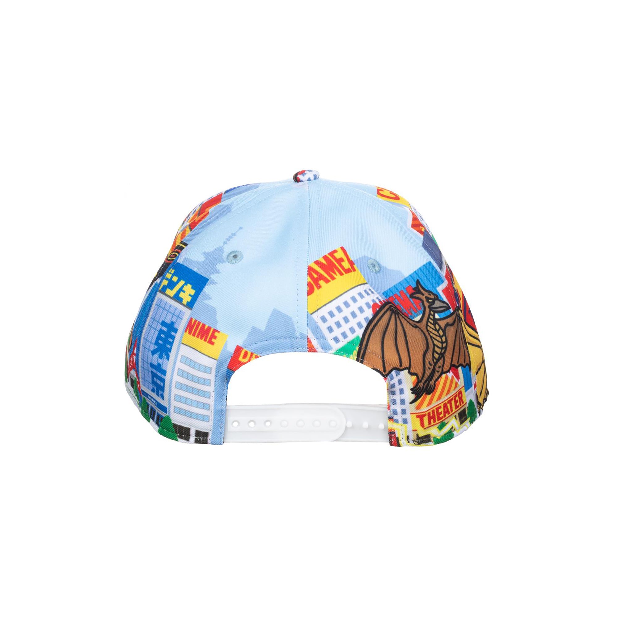 Godzilla Cityscape Monsters Cartoon All Over Print Snapback Hat for Men