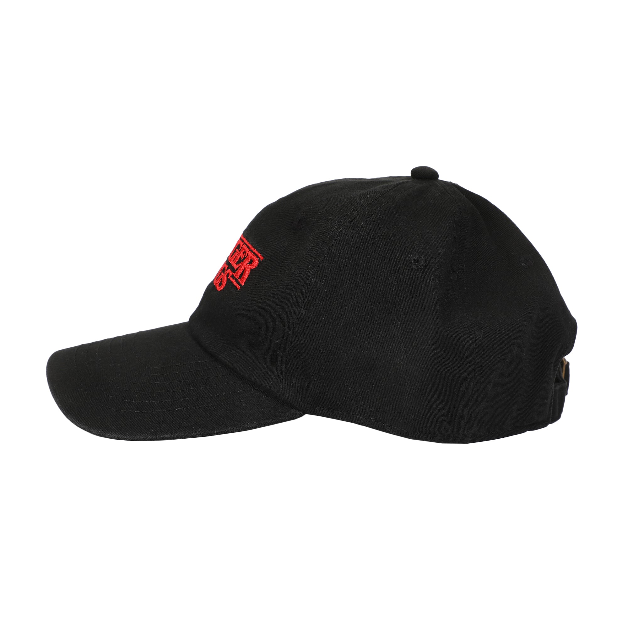 Stranger Things Logo Black Unstructured Baseball Cap