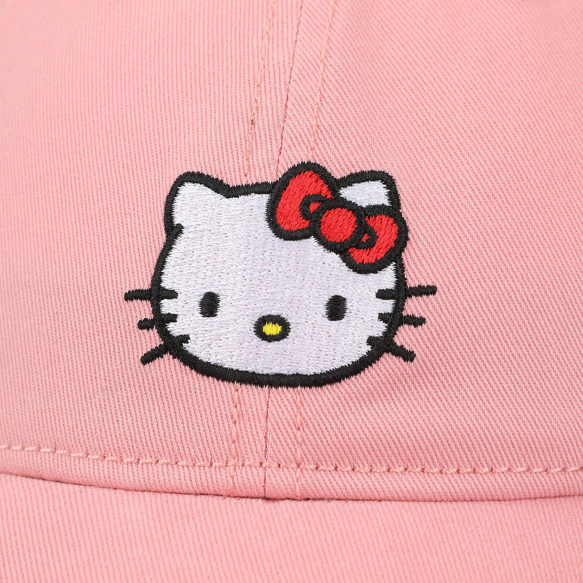 Hello Kitty Embroidered Character Pink Unstructured Baseball Cap