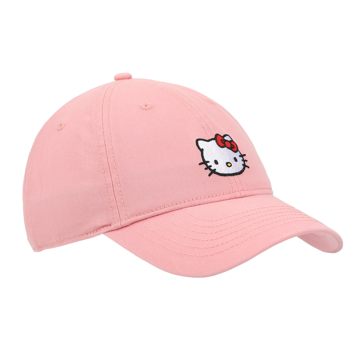 Hello Kitty Embroidered Character Pink Unstructured Baseball Cap