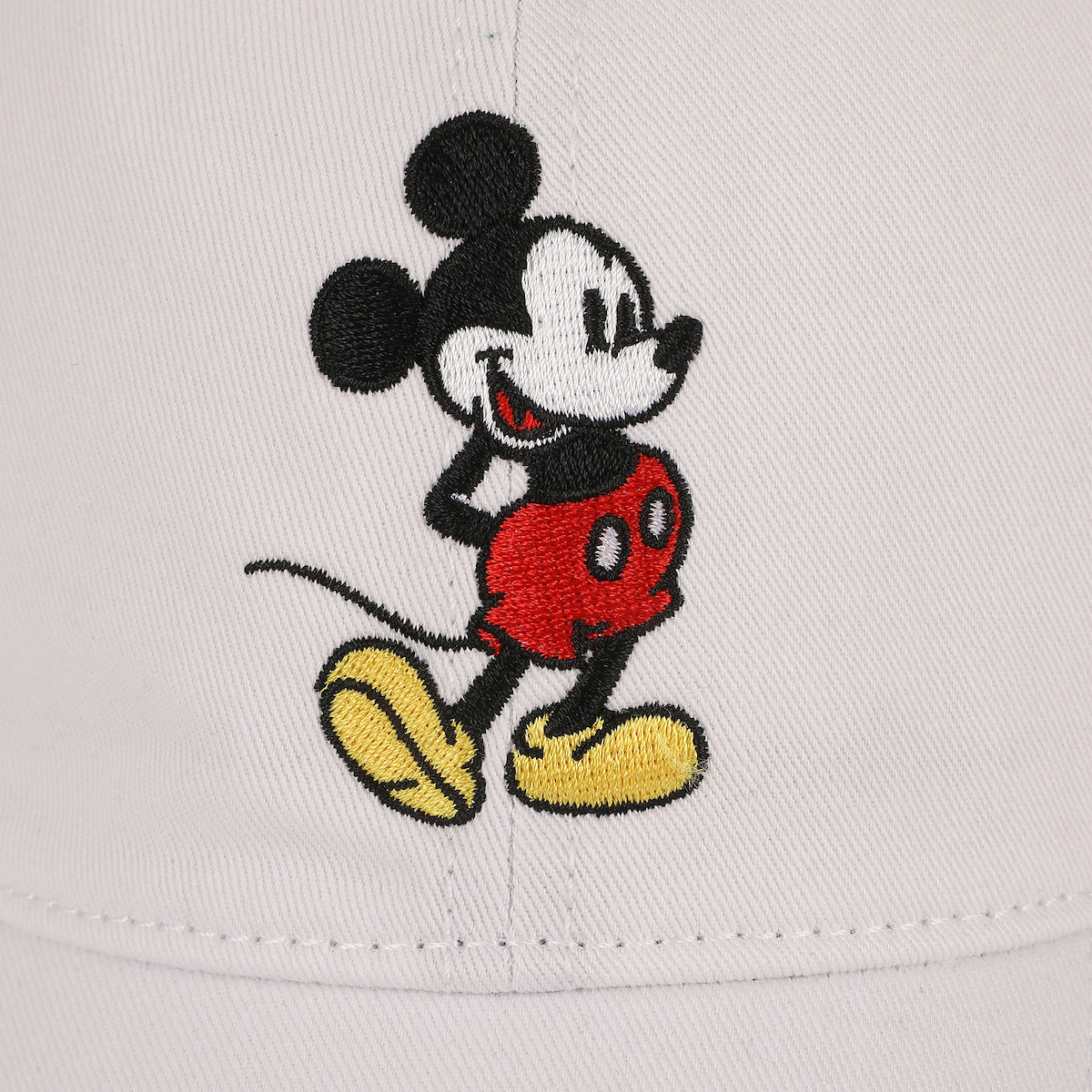 Disney Mickey Mouse Character Art White Unstructured Baseball Cap