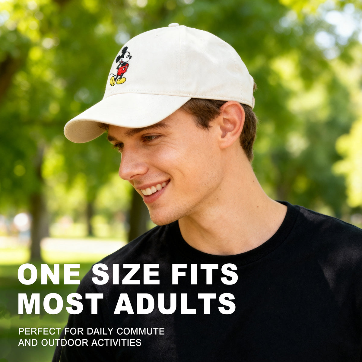 Disney Mickey Mouse Character Art White Unstructured Baseball Cap
