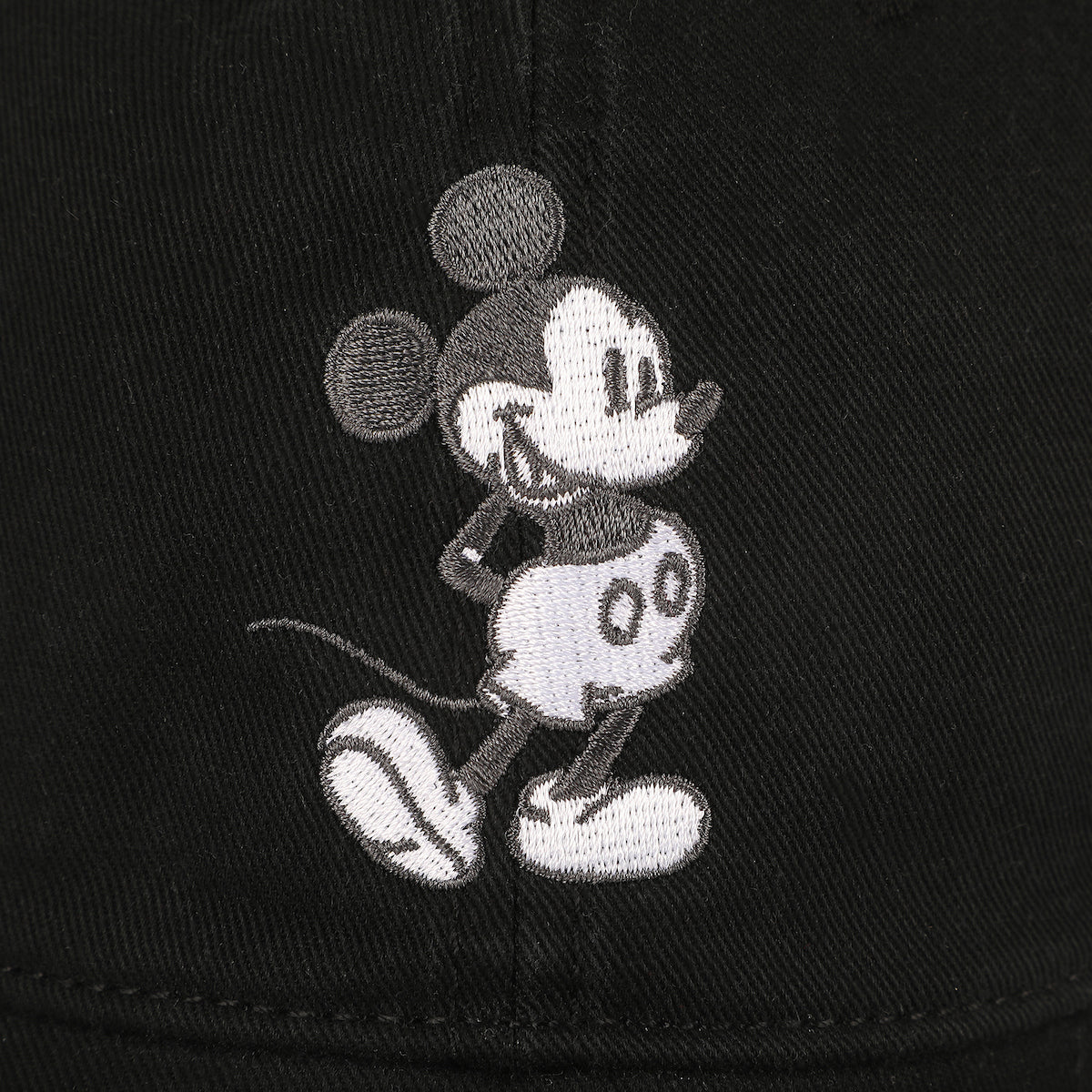 Disney Mickey Mouse Black & White Character Art Black Unstructured Baseball Cap