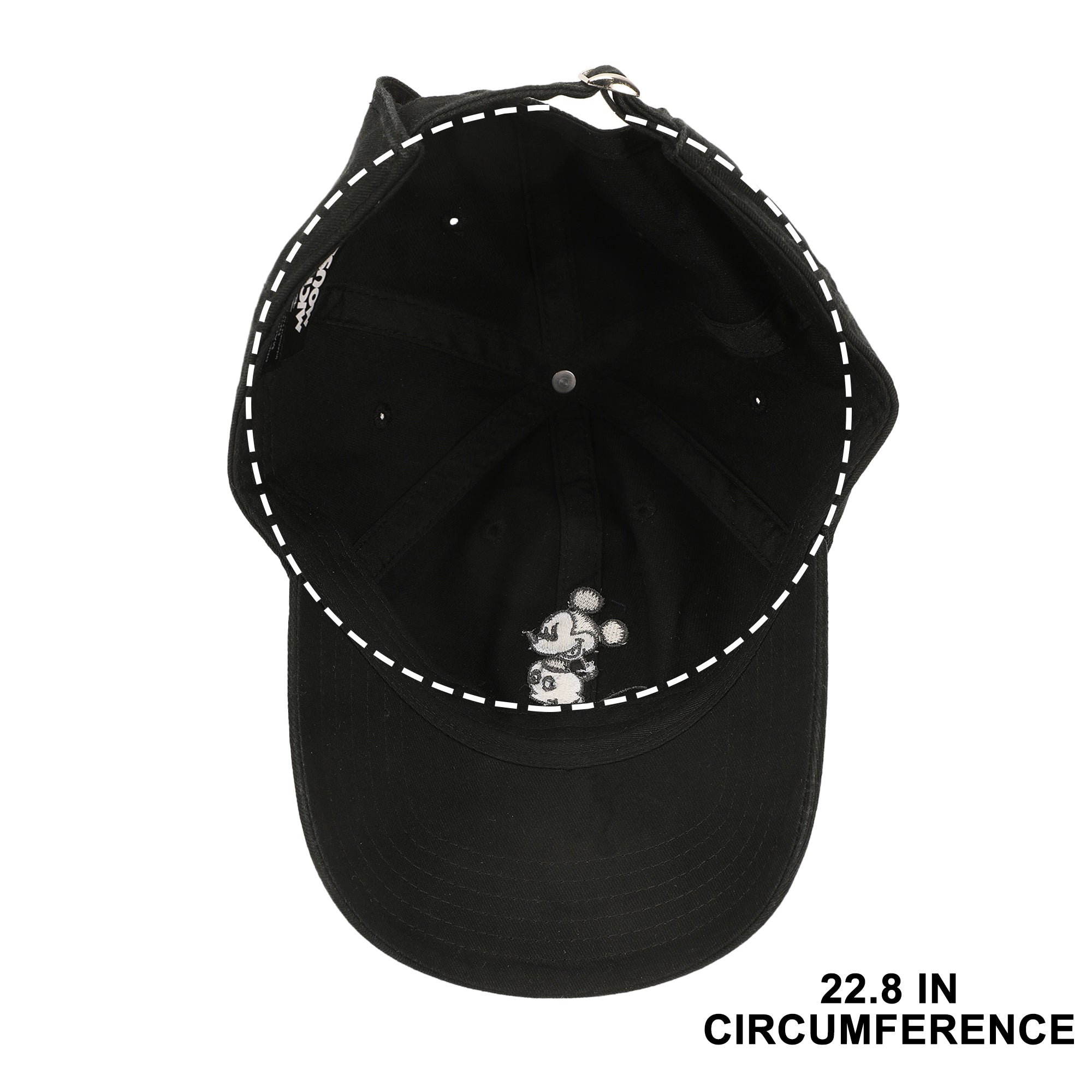 Disney Mickey Mouse Black & White Character Art Black Unstructured Baseball Cap