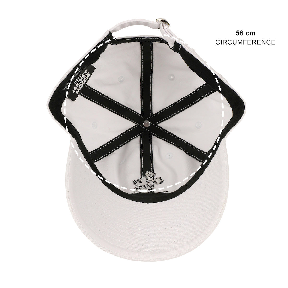Disney Mickey Mouse Black & White Character Art White Unstructured Baseball Cap