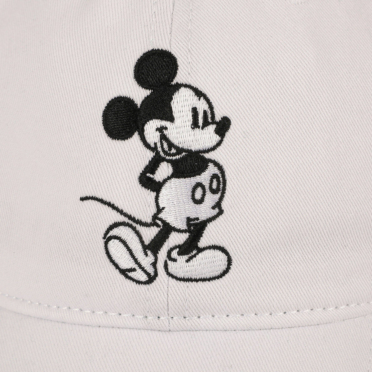 Disney Mickey Mouse Black & White Character Art White Unstructured Baseball Cap