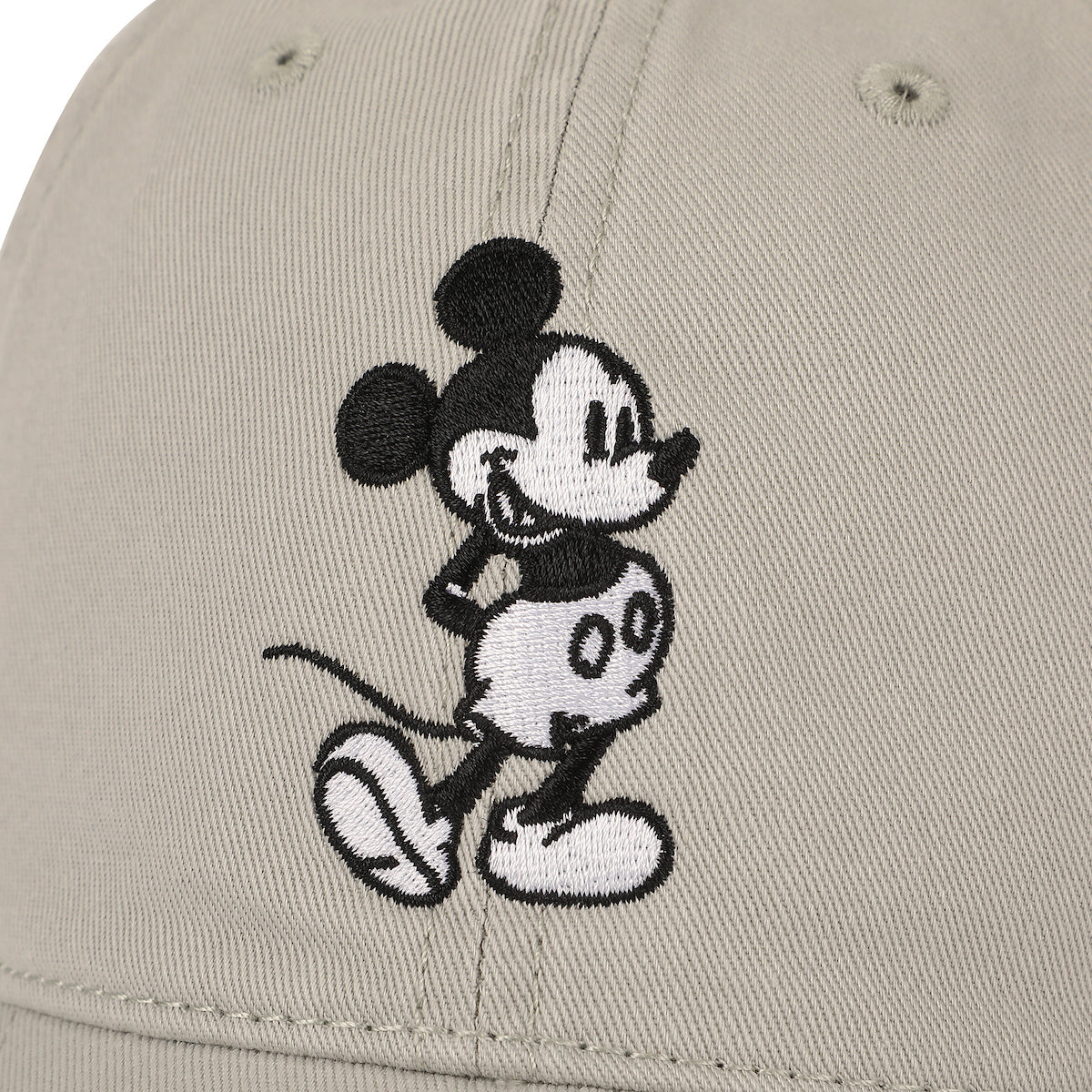 Disney Mickey Mouse Black & White Character Art Gray Unstructured Baseball Cap