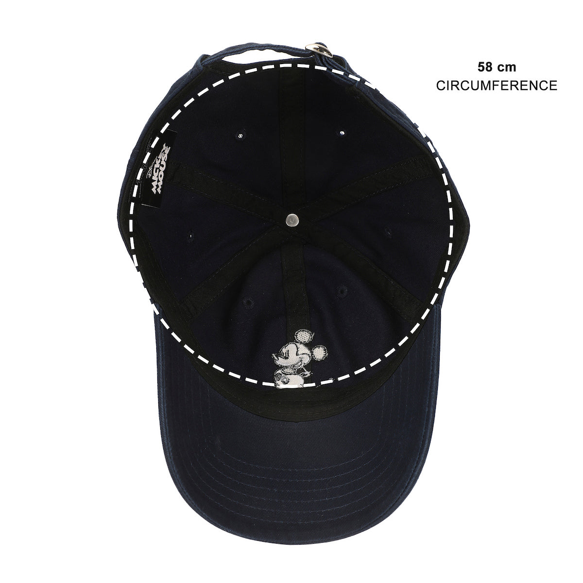 Disney Mickey Mouse Black & White Character Art Blue Unstructured Baseball Cap