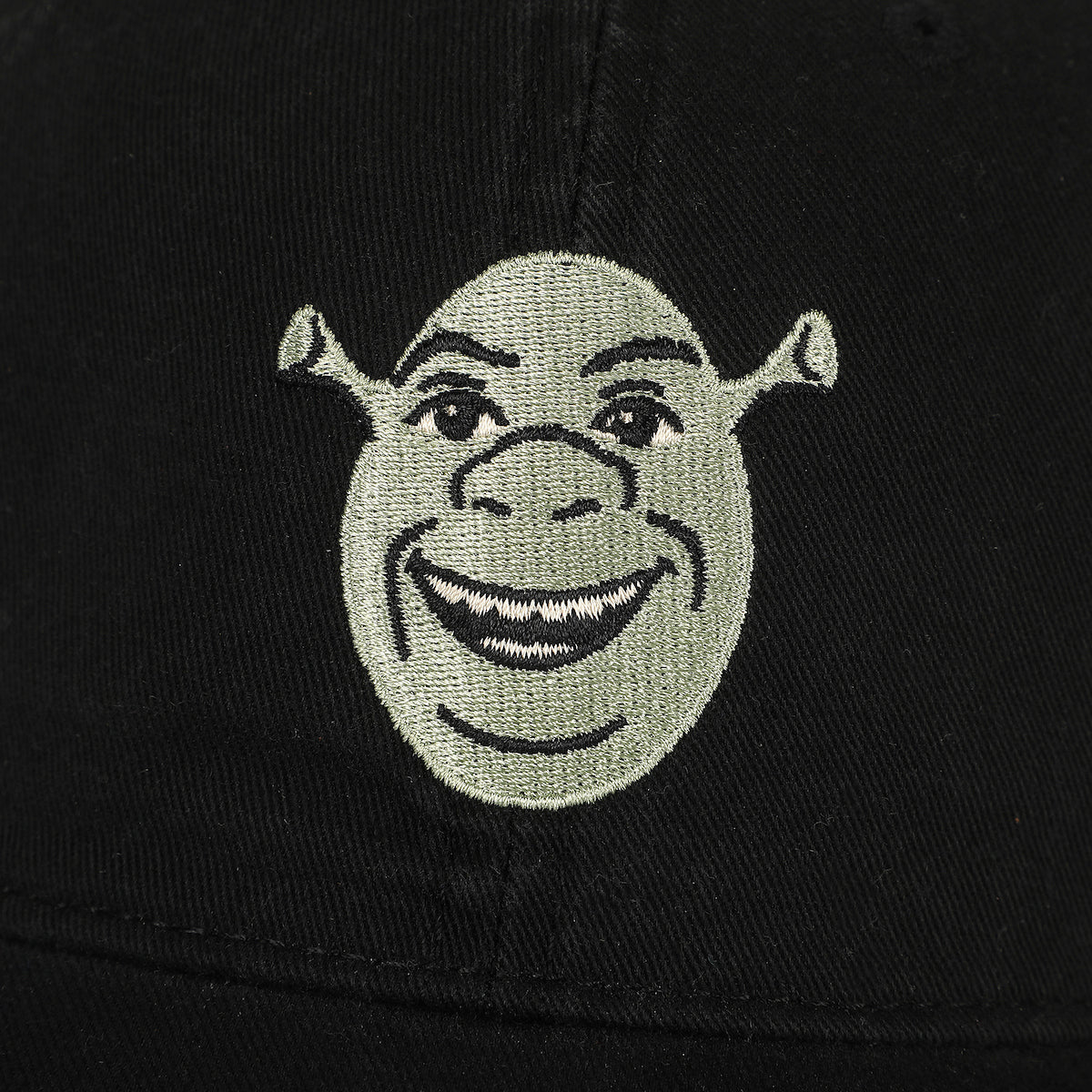 Shrek Embroidered Character Face Black Unstructured Baseball Cap