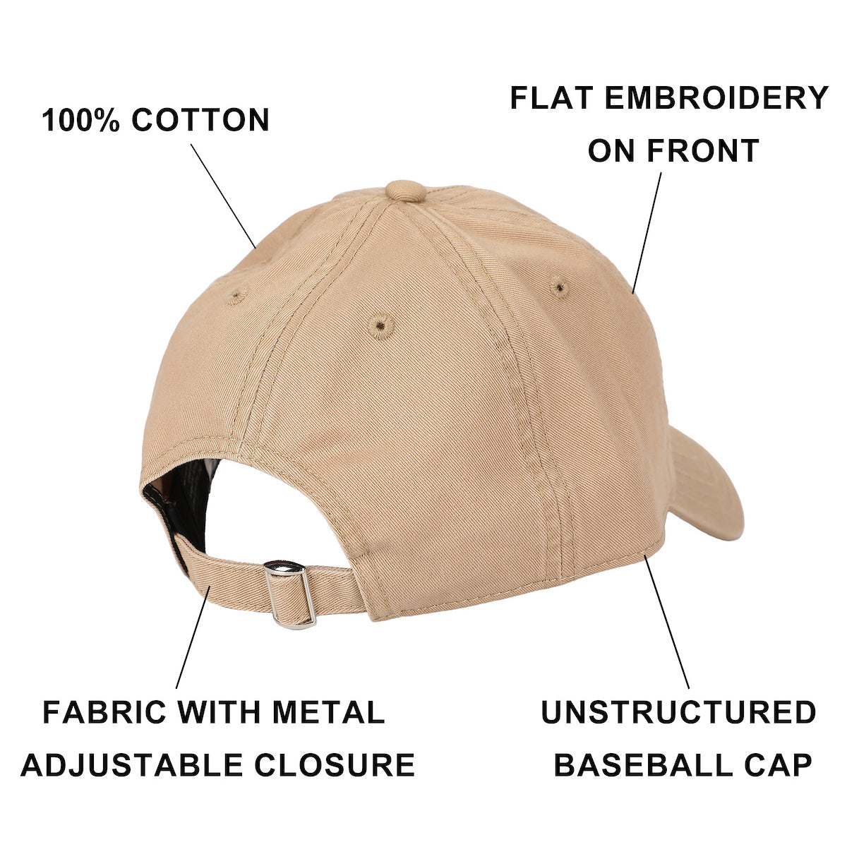 Shrek Embroidered Donkey Face Tan Unstructured Baseball Cap