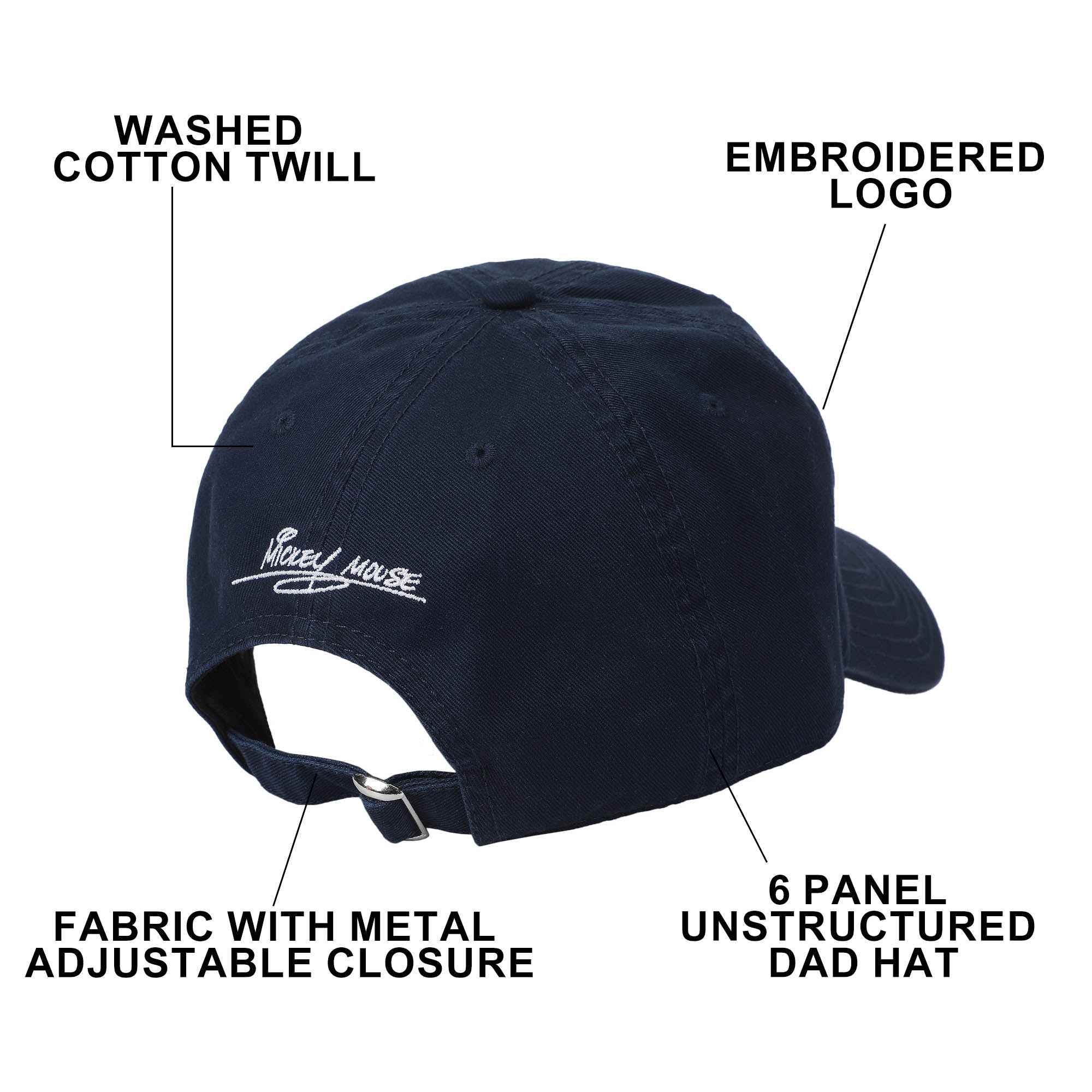 Disney Mickey Mouse Glove & Signature Navy Dad Hat