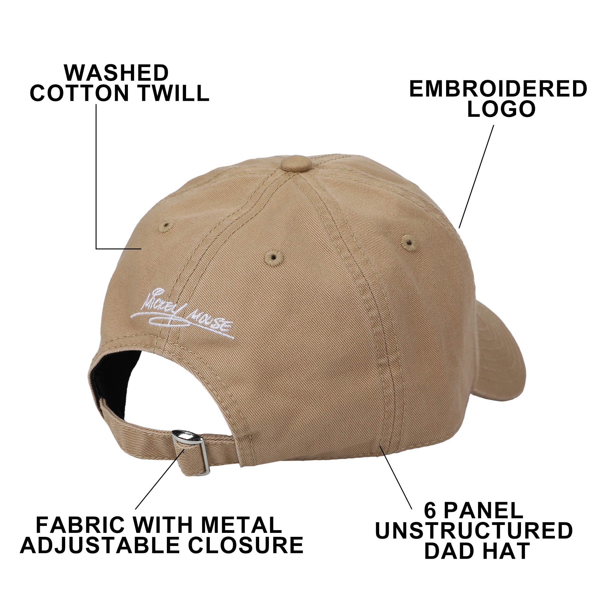 Disney Mickey Mouse Glove & Signature Brown Dad Hat