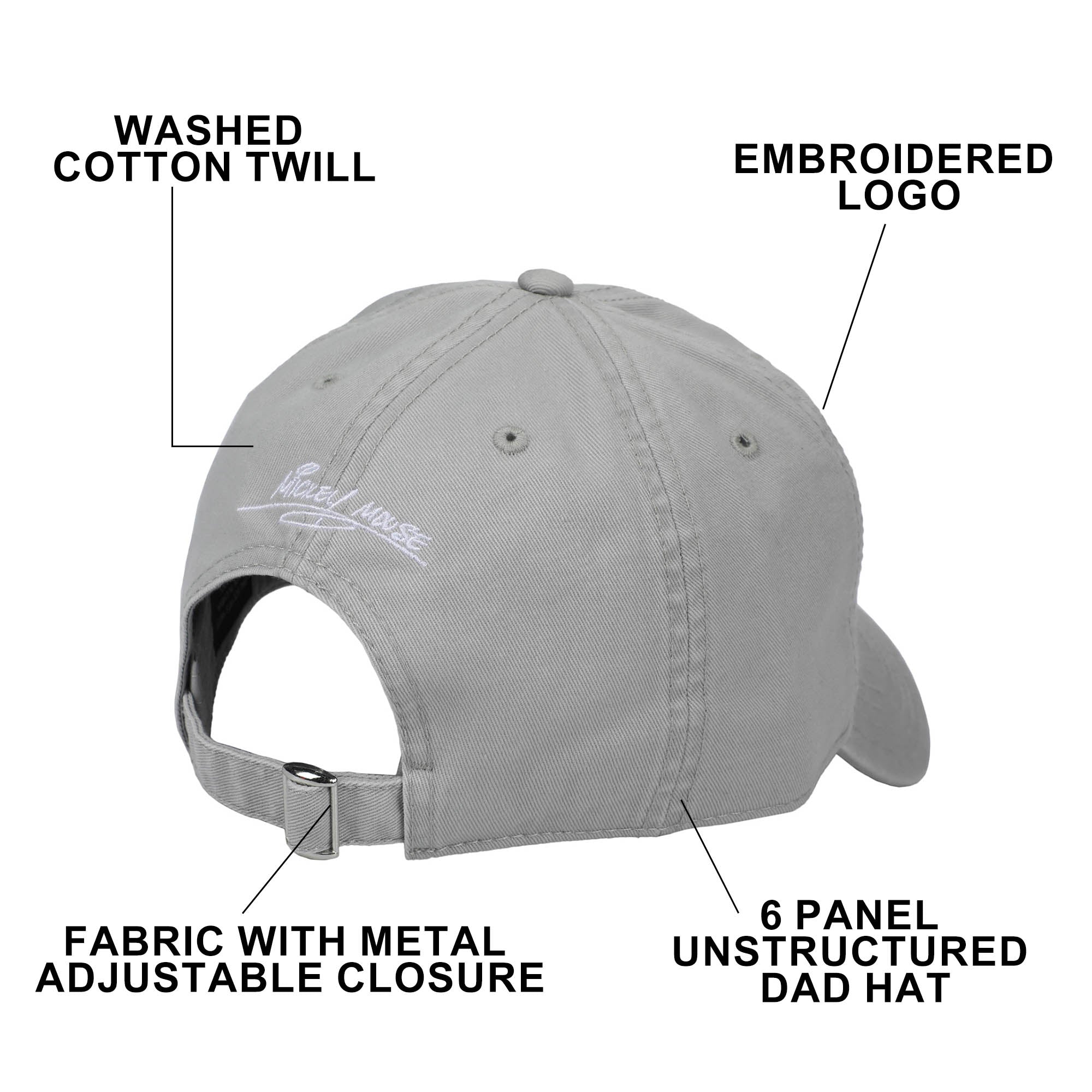 Disney Mickey Mouse Glove & Signature Gray Dad Hat