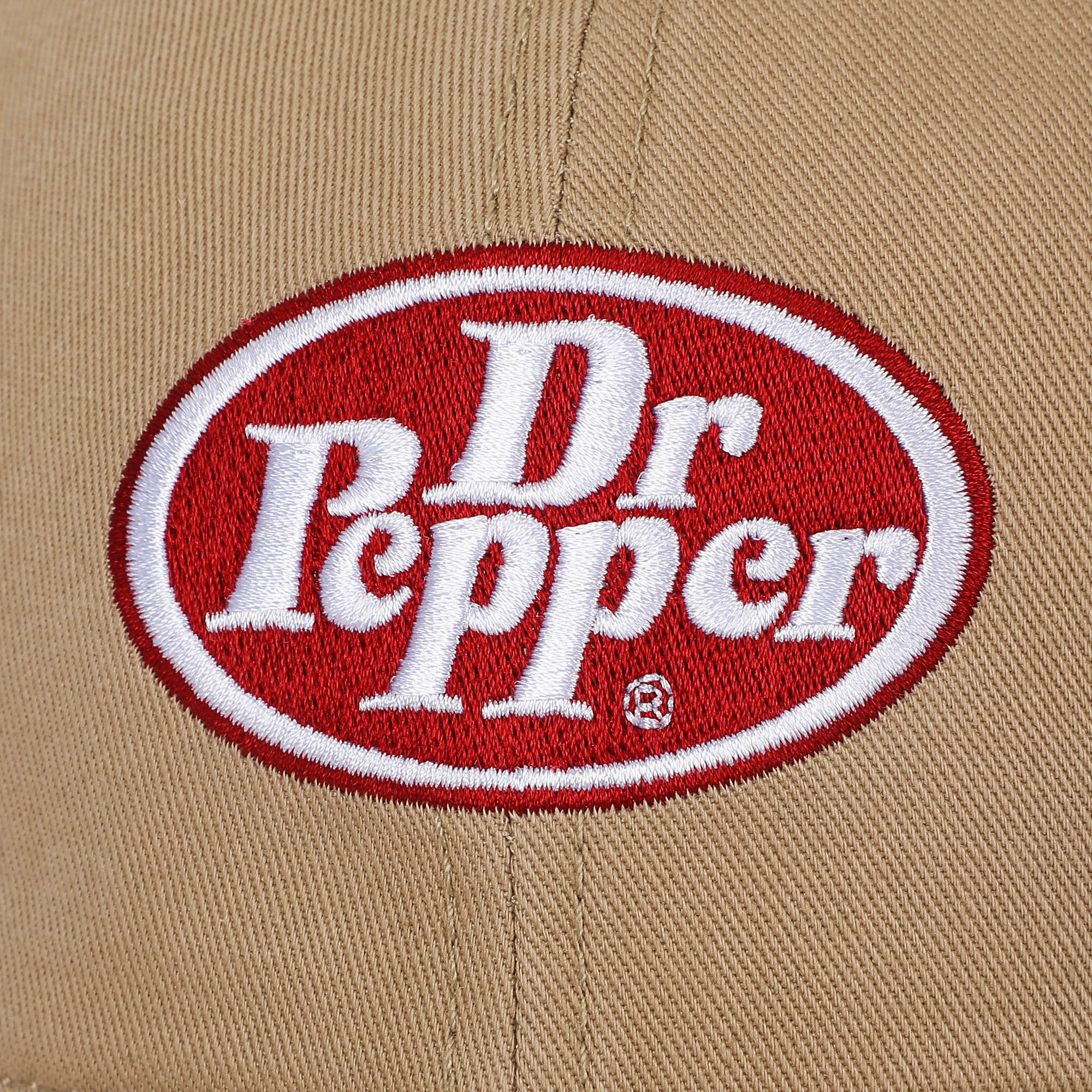 Dr Pepper Classic Logo Taupe Washed Cotton Twill Dad Cap