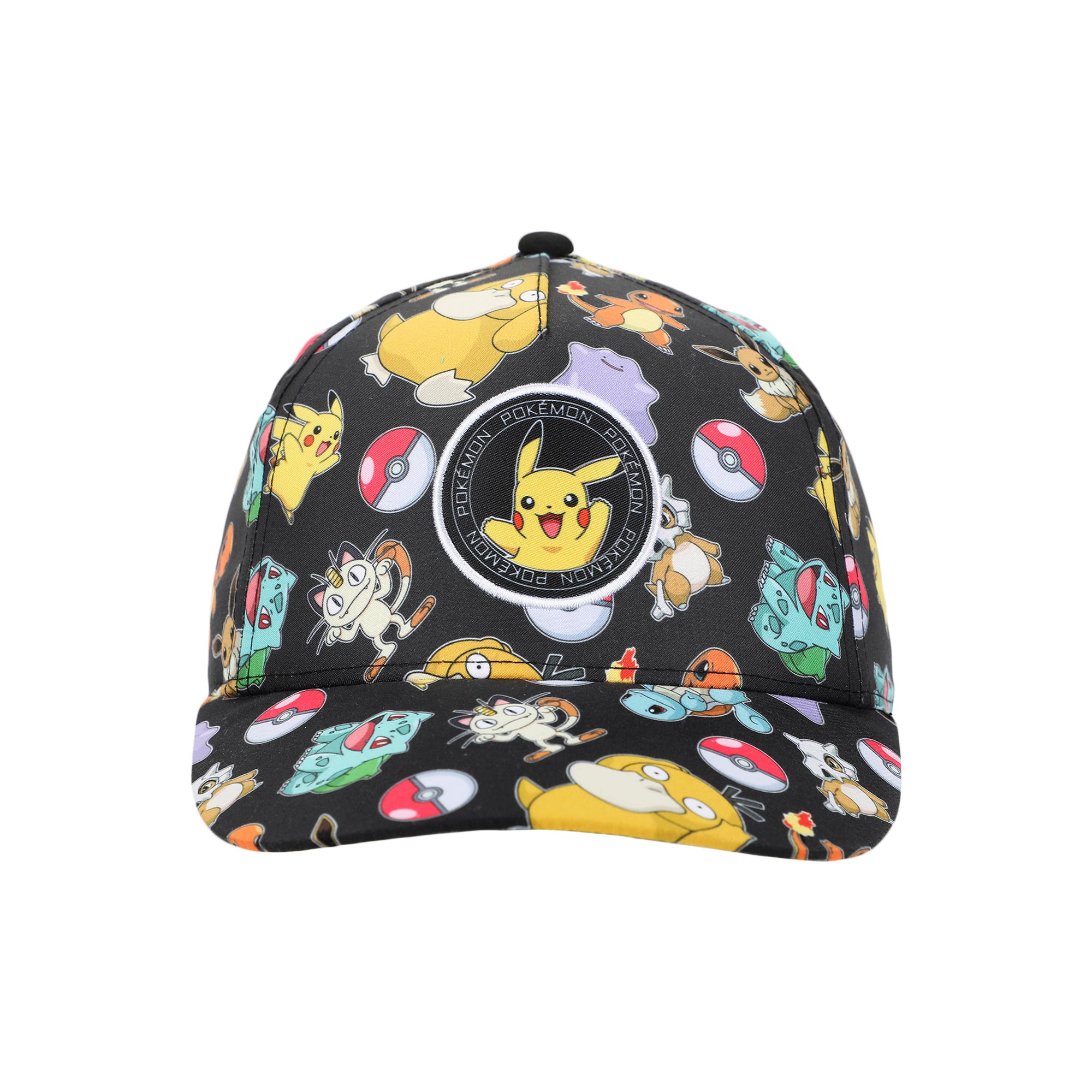 Pokémon Characters All-Over Print Youth Black Traditional Adjustable Hat