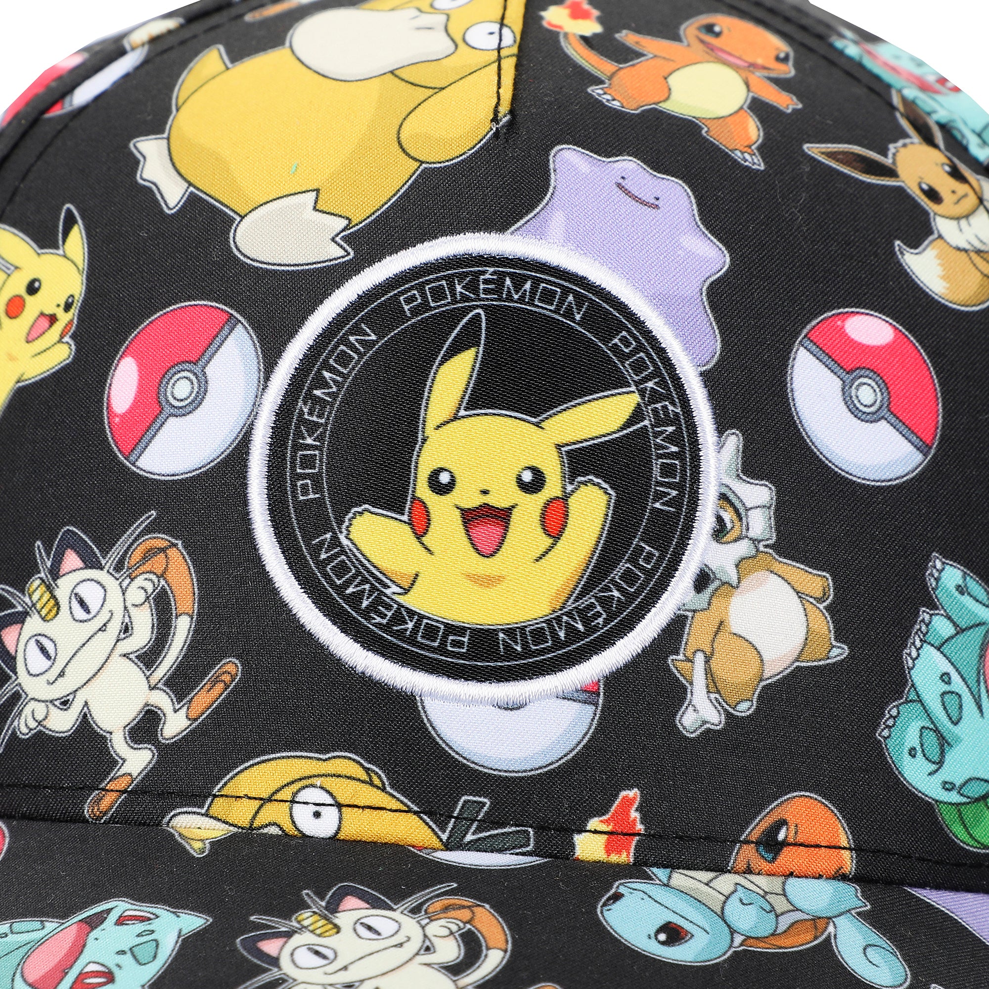 Pokémon Characters All-Over Print Youth Black Traditional Adjustable Hat