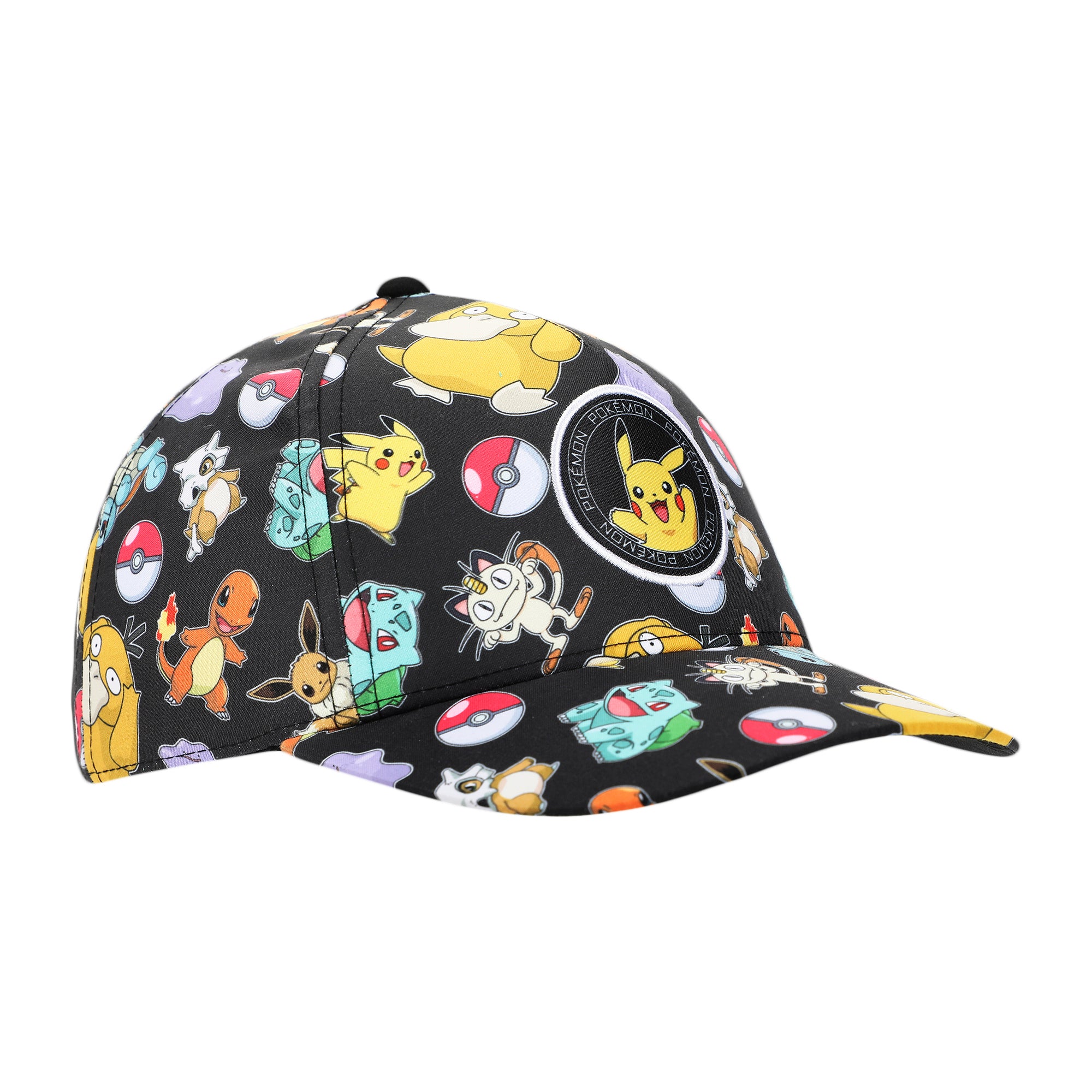 Pokémon Characters All-Over Print Youth Black Traditional Adjustable Hat