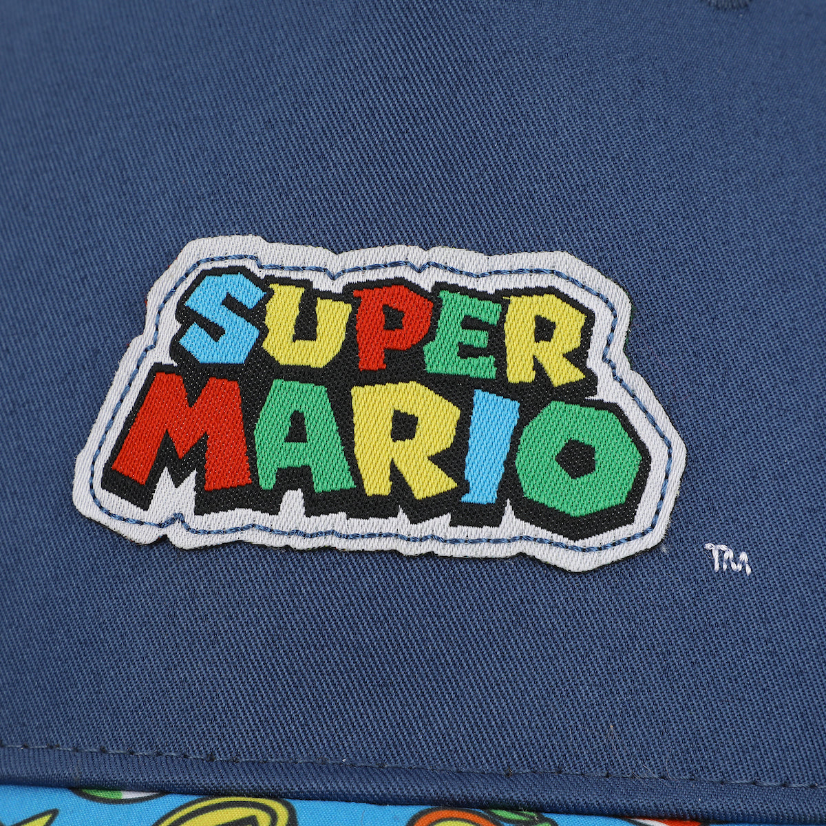 Super Mario Bros Logo & Power-Ups Youth Blue Traditional Adjustable Hat