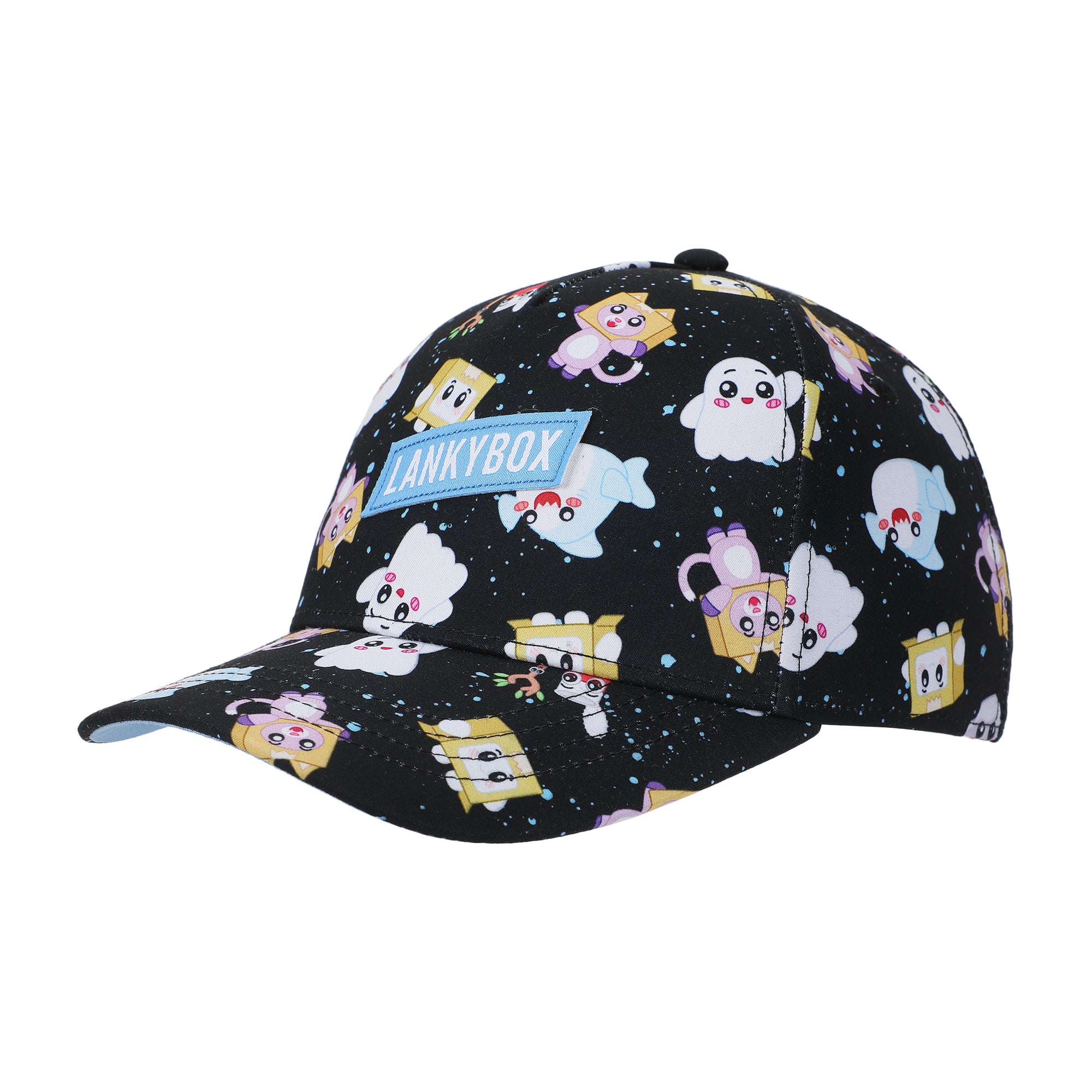 Lanky Box All-Over Character Print Youth Black Traditional Adjustable Hat